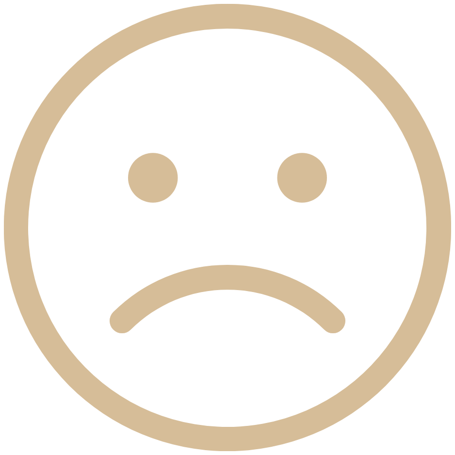 Sad face icon representing depression and low mood treatment offered by Austen LaBarge LCSW through virtual telehealth therapy in New York