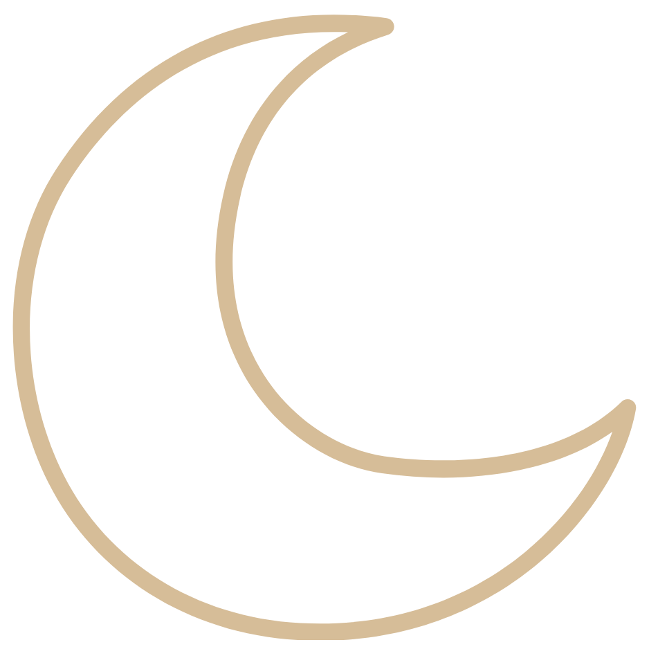 Moon icon representing treatment for sleep disturbances linked to stress, anxiety, or trauma, offered by Austen LaBarge LCSW through virtual telehealth therapy in New York