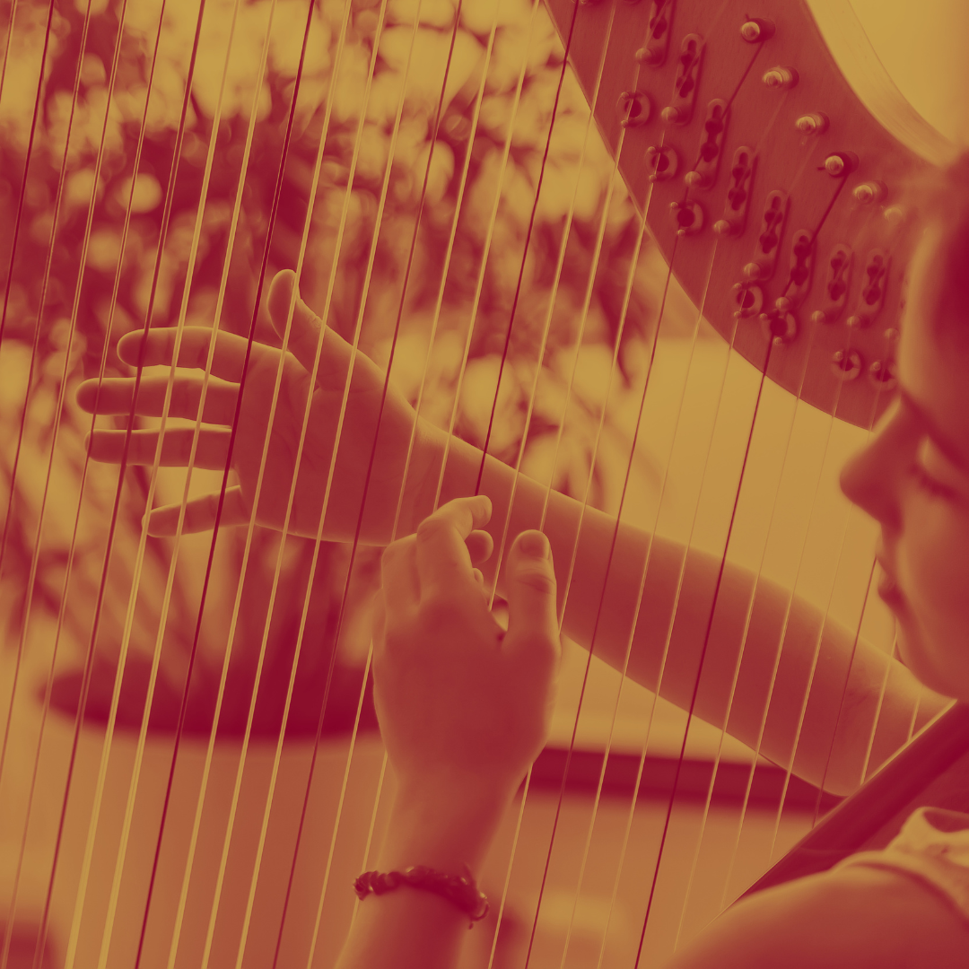 Child playing harp