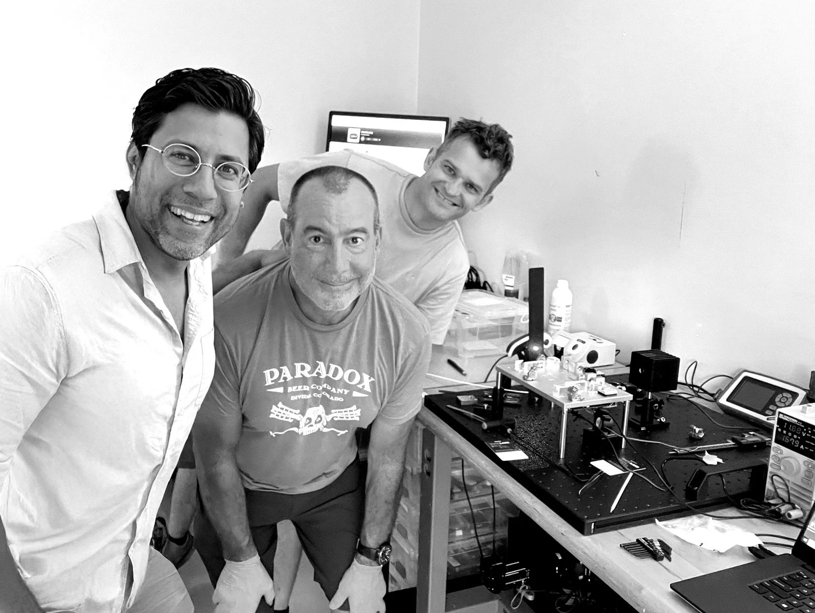 AB Photonics team members in their Guilford laboratory.