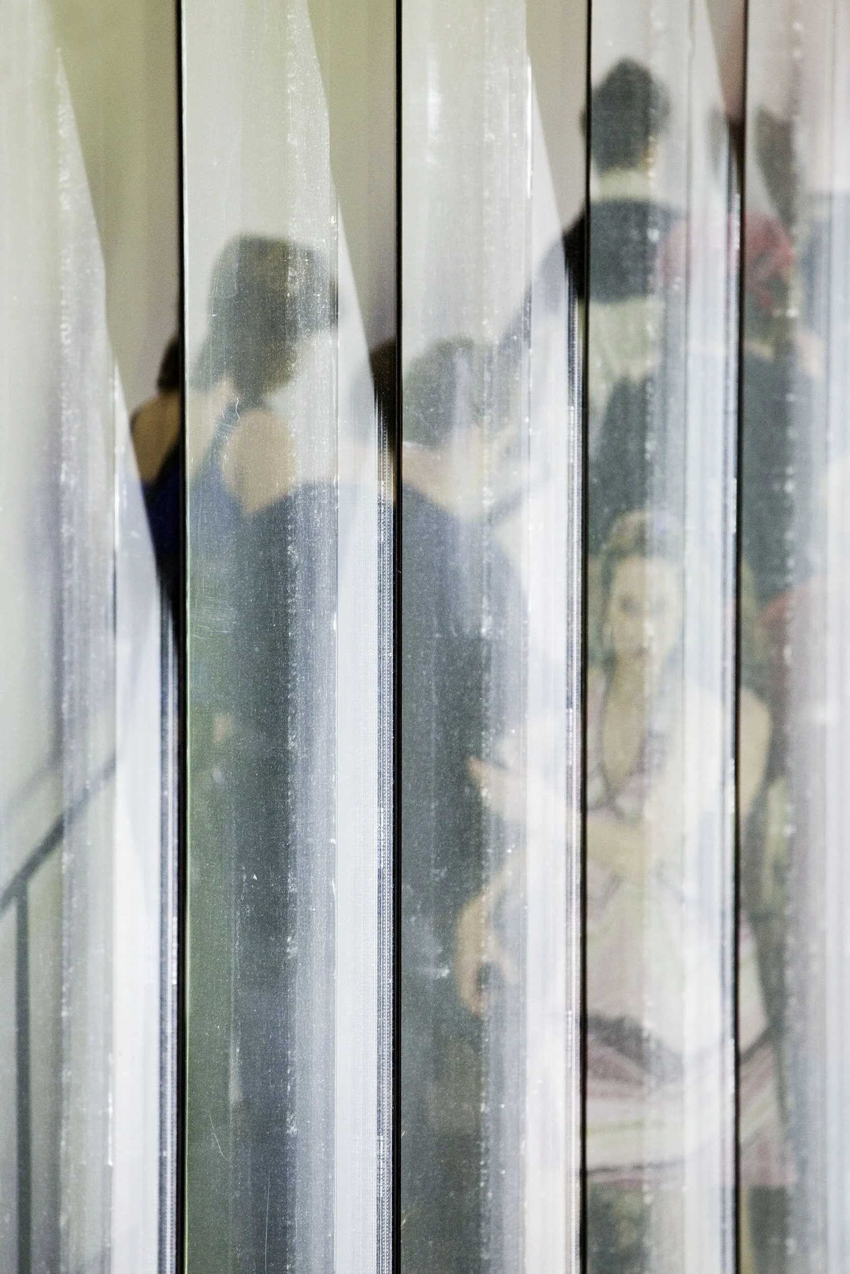 Reflection of Museum Visitors Ascending & Descending Lower-Level Staircase, 2008