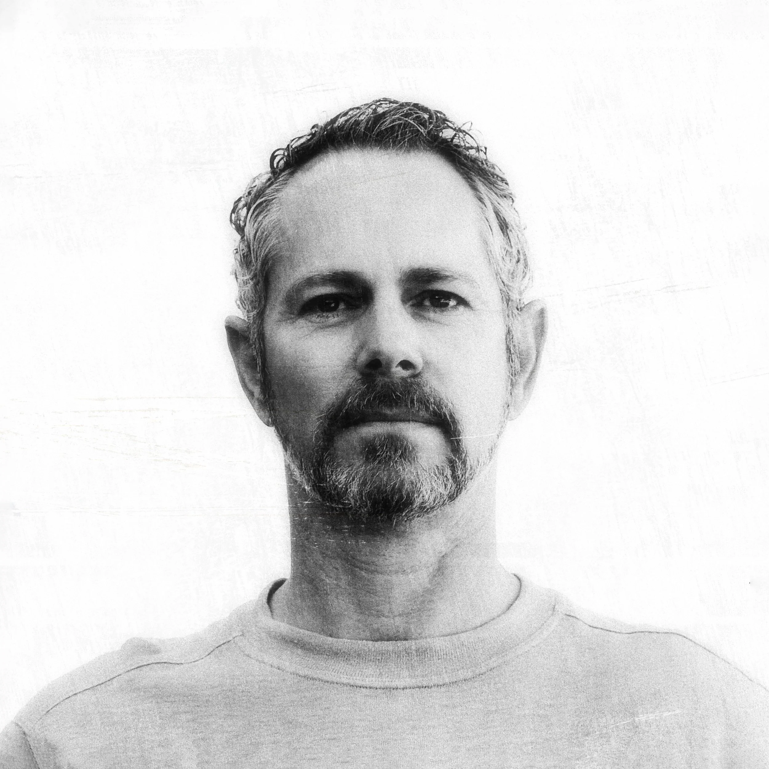 Black-and-white self-portrait of fine art photographer Ken Holden.