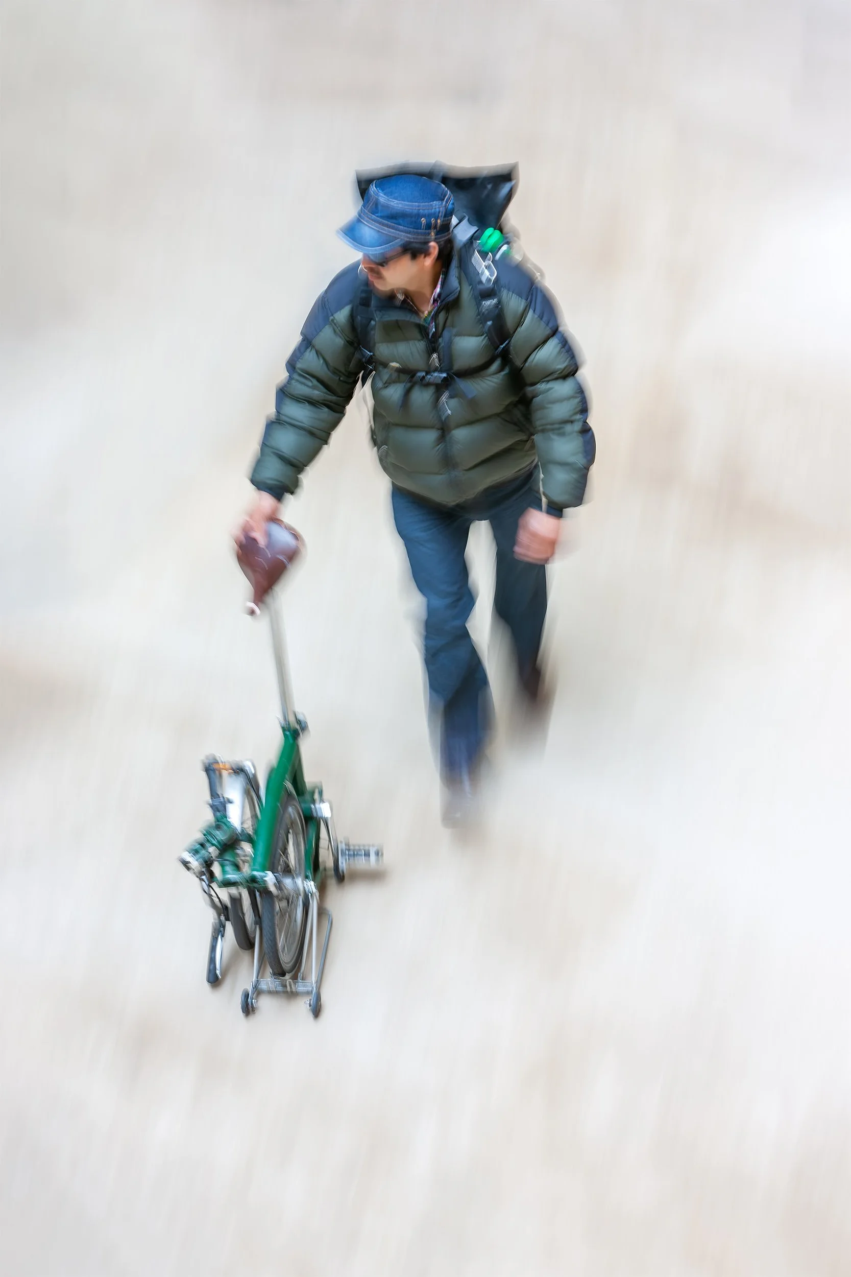 Walking with a Collapsible Bike, 2013
