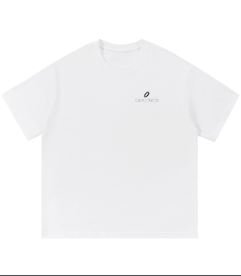 White Calvin Klein t-shirt with logo on the left chest area.