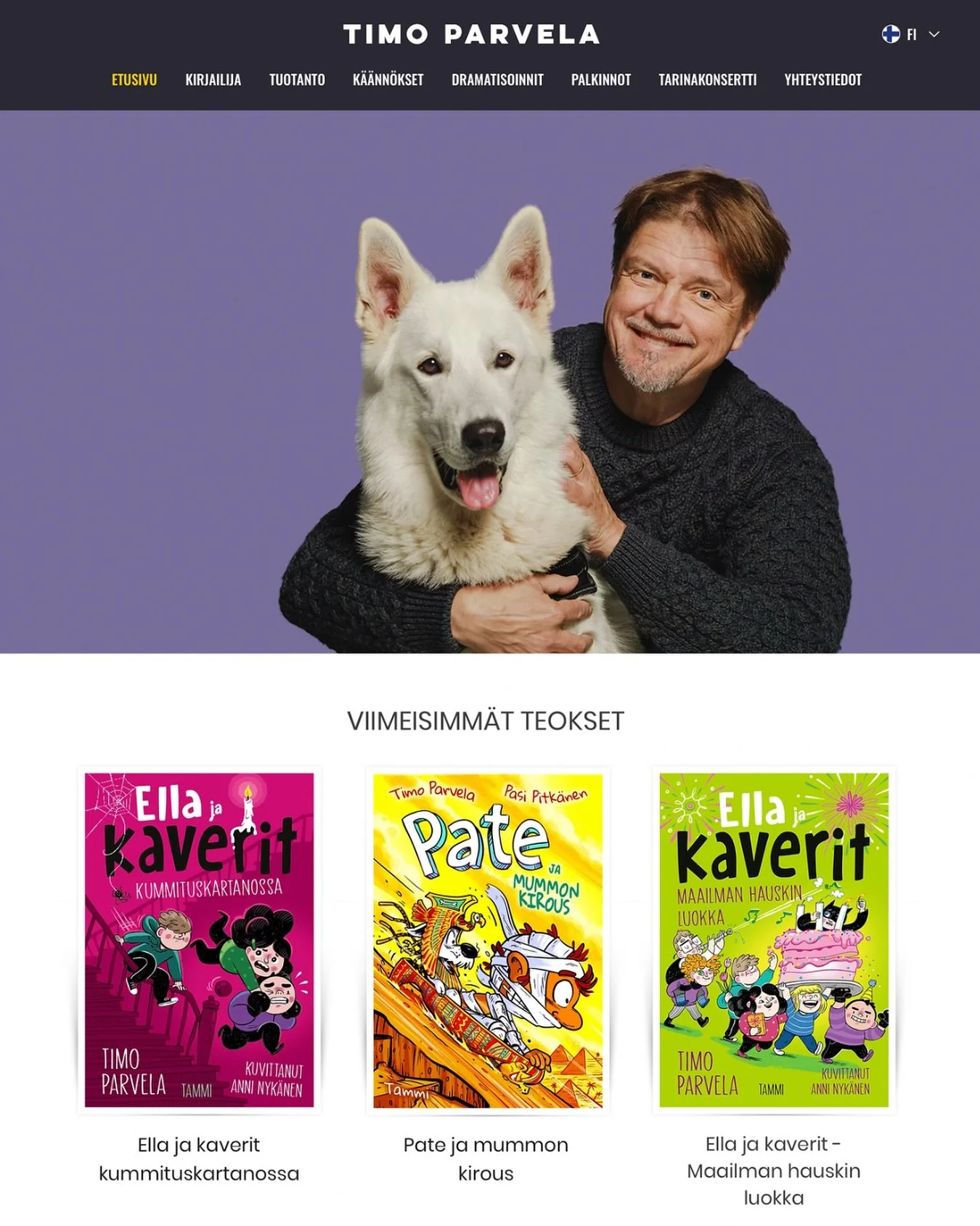 Jotain ihan muuta v&auml;lill&auml;. 
Teen silloin t&auml;ll&ouml;in sivuty&ouml;n&auml; nettisivuja. Kev&auml;&auml;ll&auml; sain kunnian uusia Timo Parvelan sivut, josta l&ouml;ytyy nyt mm. koko h&auml;nen k&auml;sitt&auml;m&auml;tt&ouml;m&auml;n l