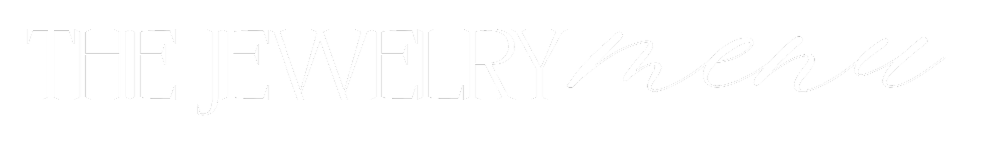 The Jewelry Menu text logo with 'The Jewelry' in serif font and 'menu' in cursive on a black background.