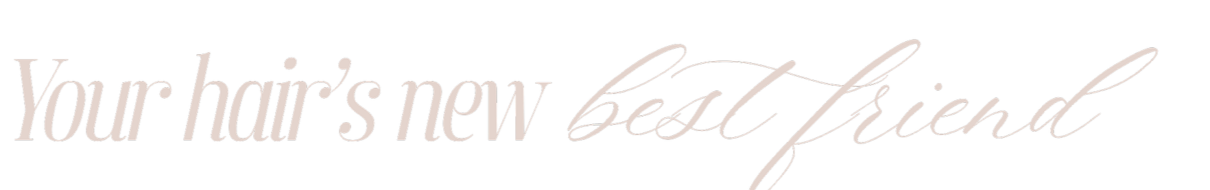 Stylized text that reads 'Your hair's new best friend'.