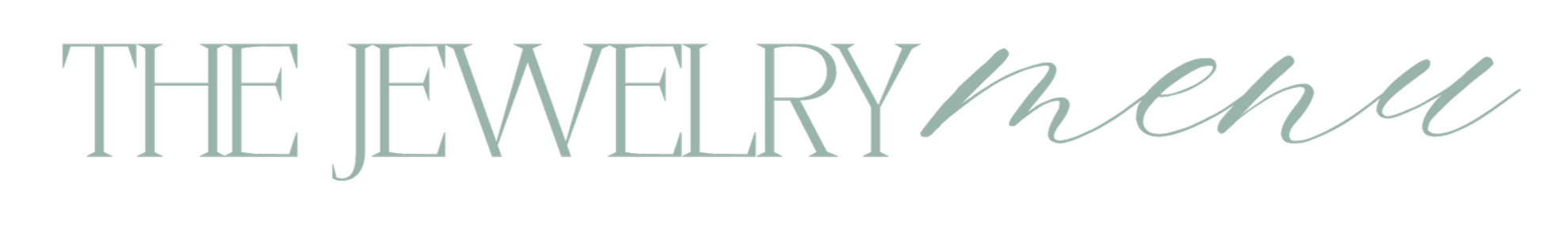 Logo of The Jewelry Menu in elegant text.