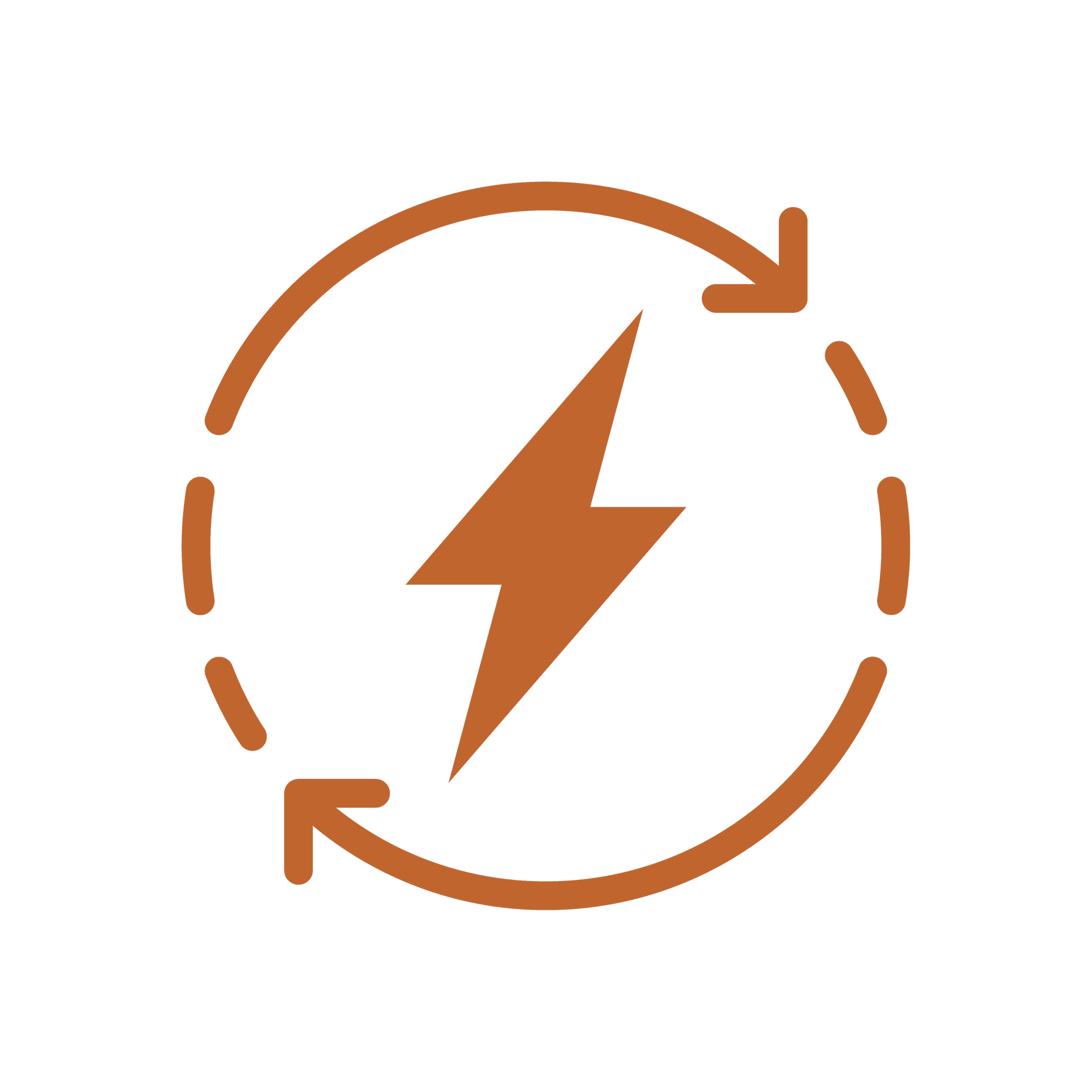Orange energy icon.