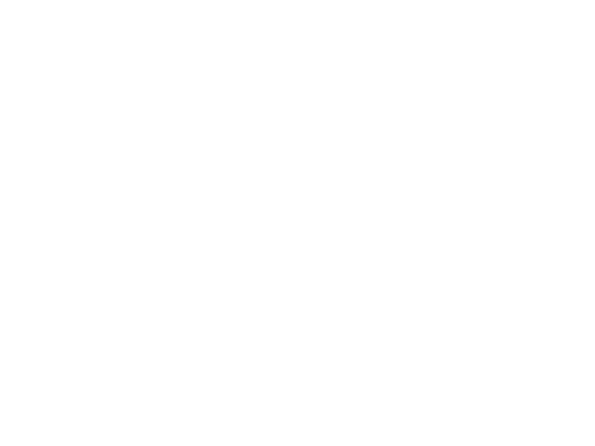 Black and white logo with the initials E and H inside an oval outline.