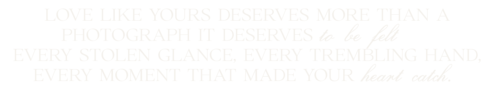 A black background with white text displaying a romantic quote about love and appreciation for being felt and remembered.