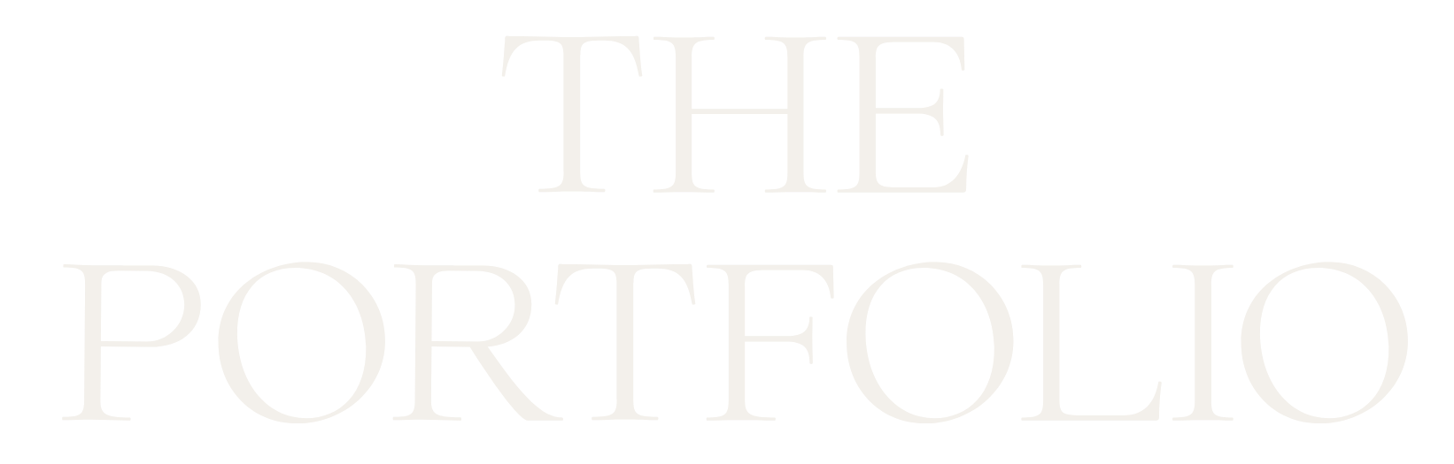 Black background with large white text that reads "The Portfolio".