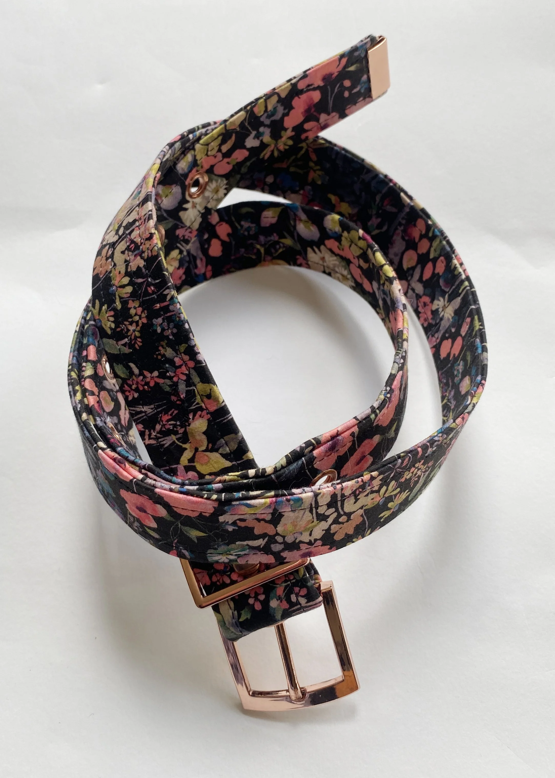 Liberty Print Cotton Buckram Vegan Buckle  Belt in Felda