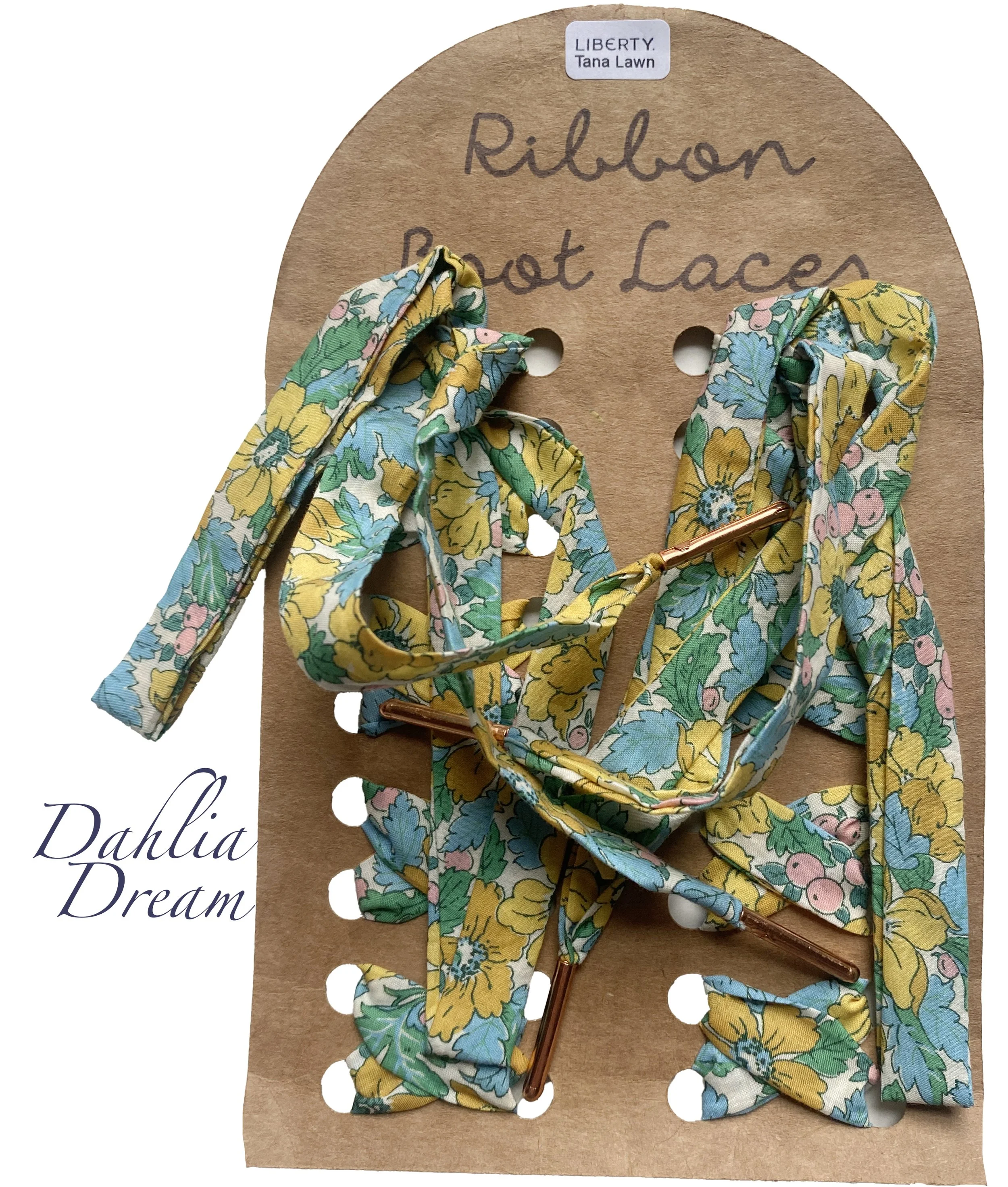 Liberty London Print Ribbon Bootlaces Dahlia Dream for Dr Martens, Vans, Converse
