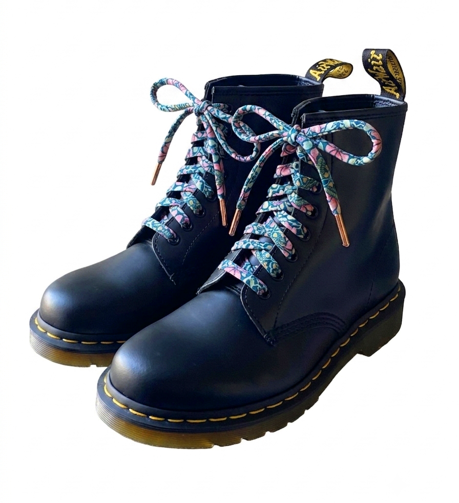 Corded Liberty London Print Bootlaces in Persephone for Dr Marten, Vans, Converse