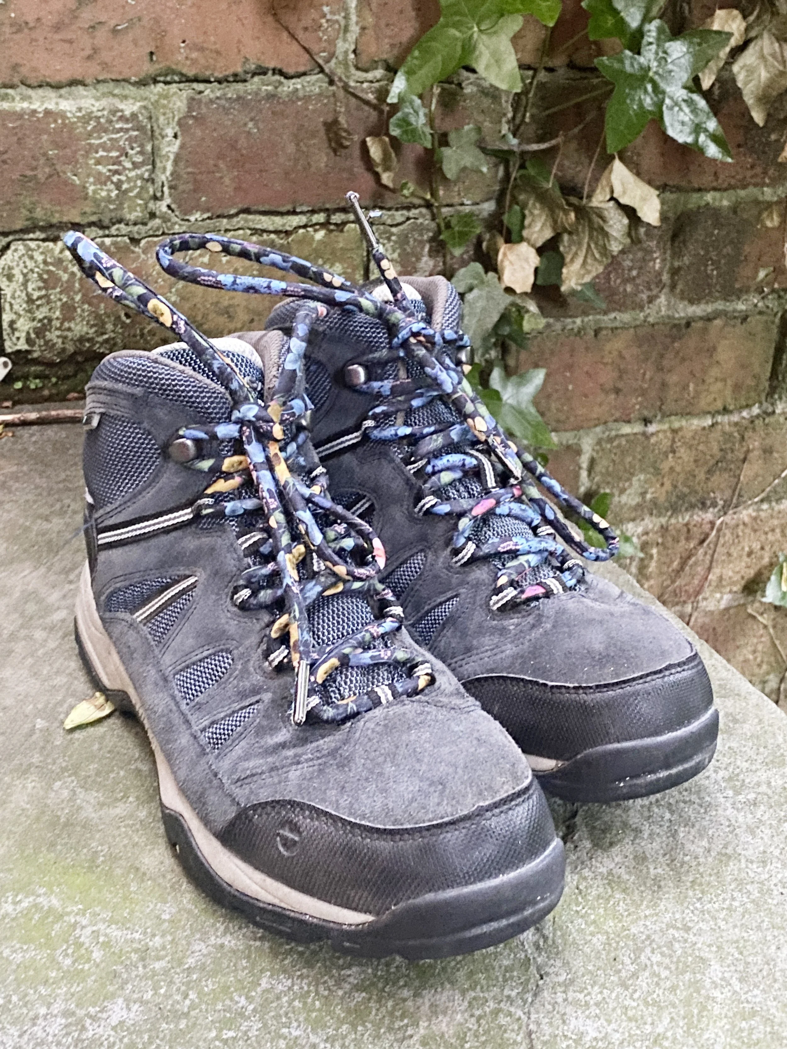Waxed Walking Boot Laces with Strong Nylon Corded Core -  Liberty Print Various Patterns