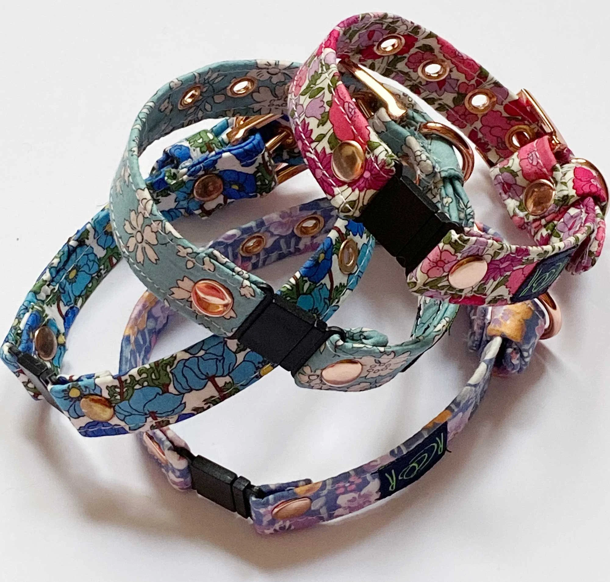 Skinny Liberty Print Cotton Cat Collar with Quick Release 19 - 25 cm