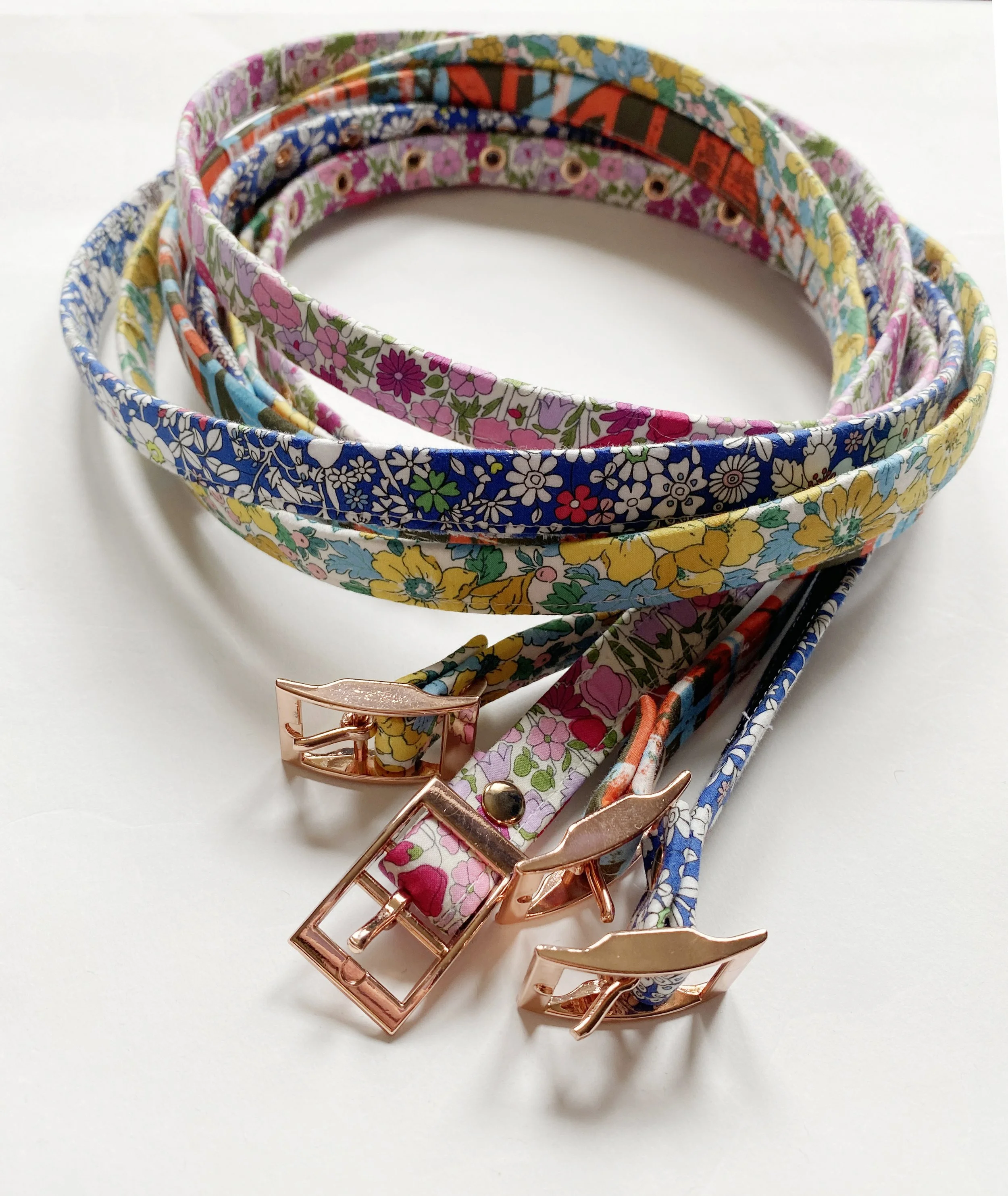 LARGE - Liberty London Print Skinny Buckram Vegan Belts