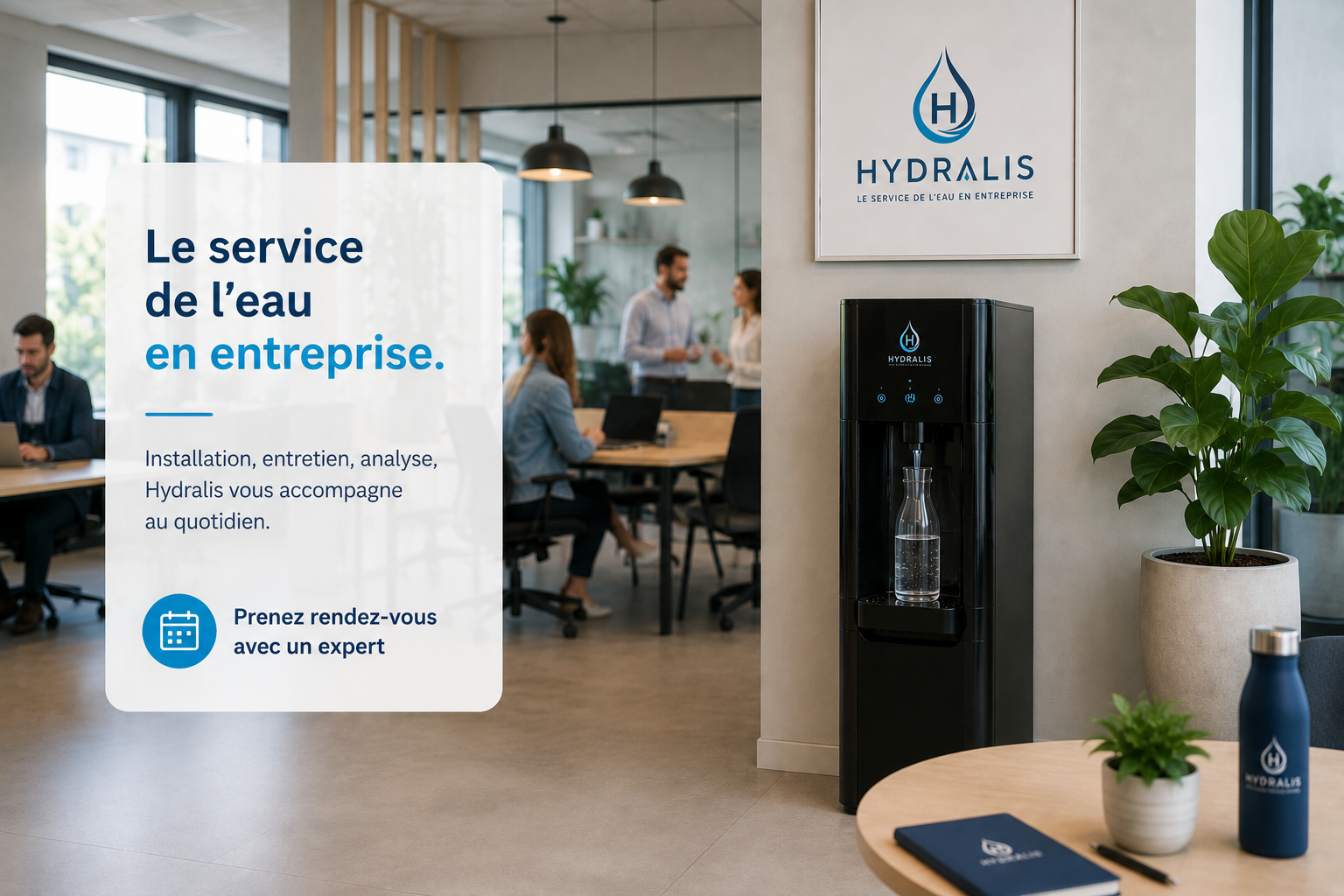 Un distributeur d'eau 
service d'eau en entreprise
Yvelines, Paris
