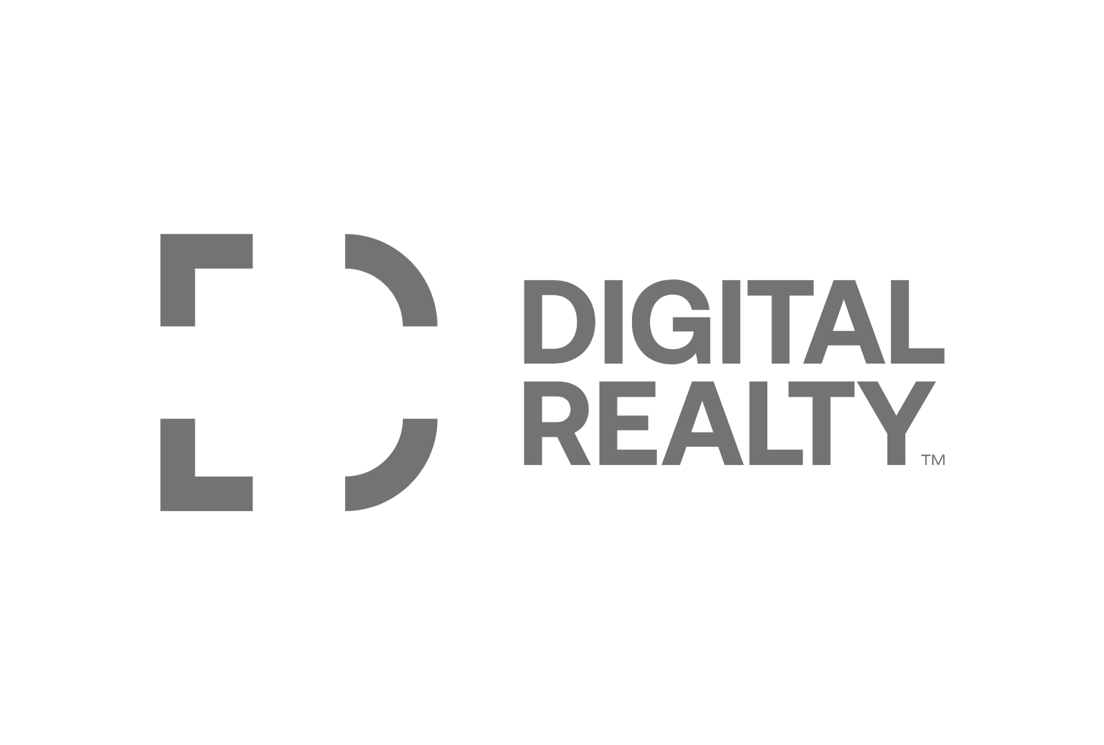 Digital Realty logo with black background and gray text.