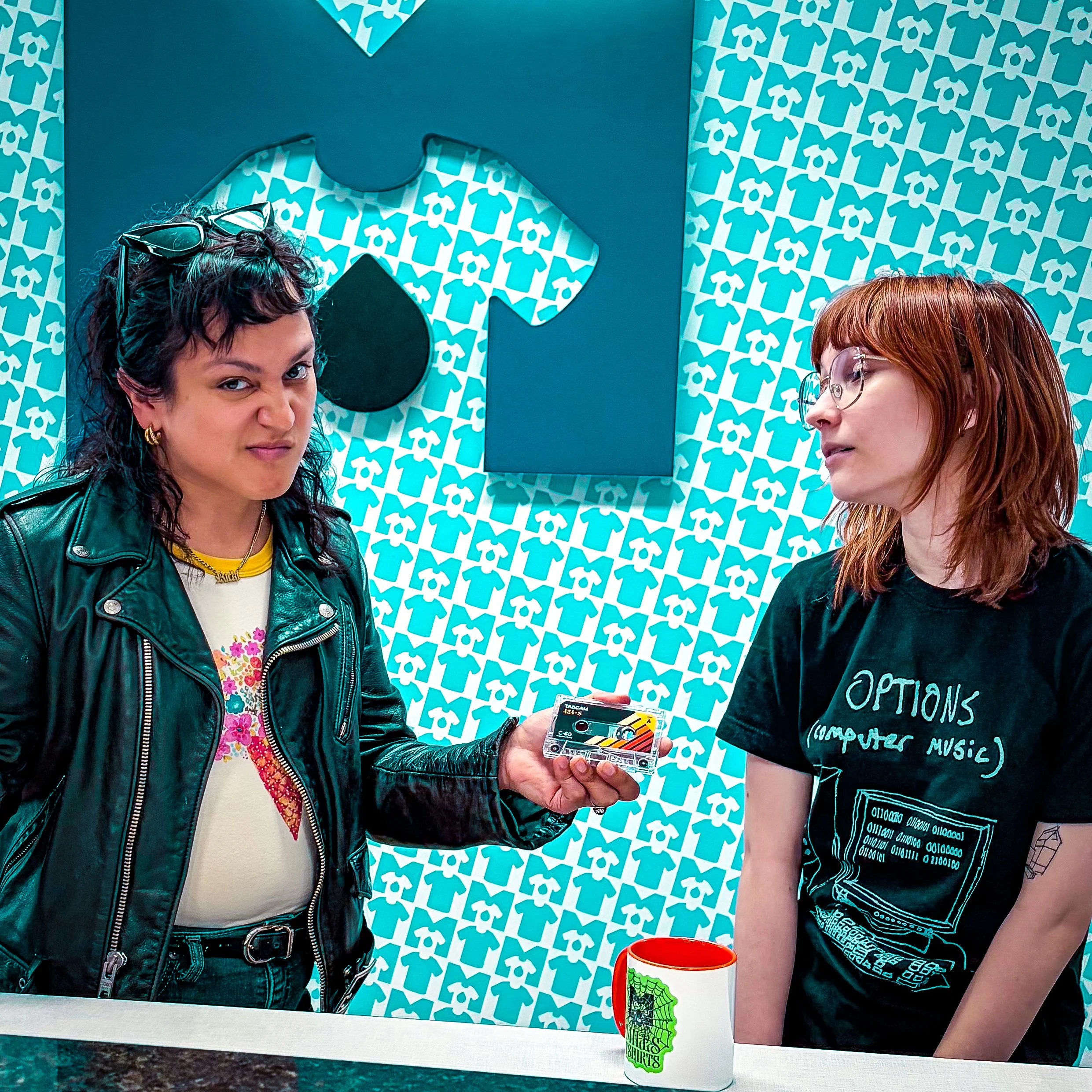"I went to Miles TShirts and all I got was this rehearsal tape" Photo by Kelly Landers