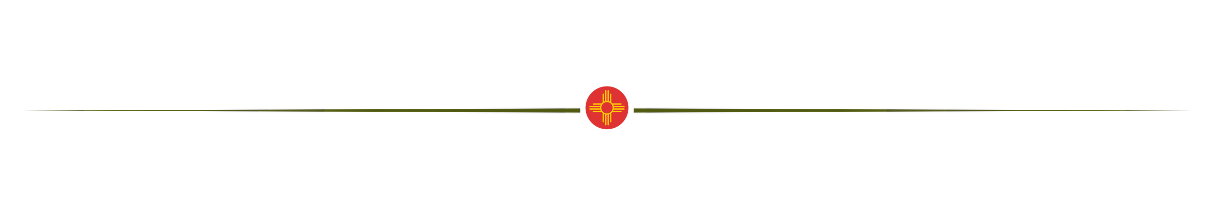 Flag of New Mexico with a Zia symbol in the center, connected by lines to text about New Mexico's nickname 'The Land of Enchantment' and its nickname 'The Sunshine State'.