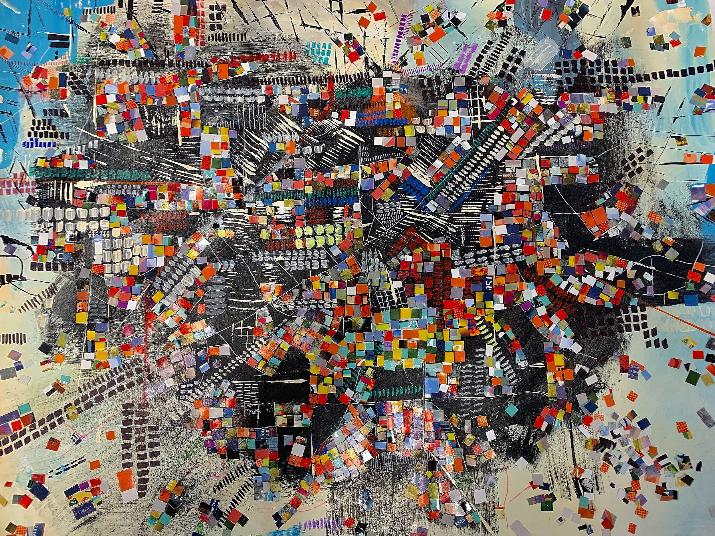 MAPPING Mixed Media and Collage on Paper, 24 x 18", 2022.
