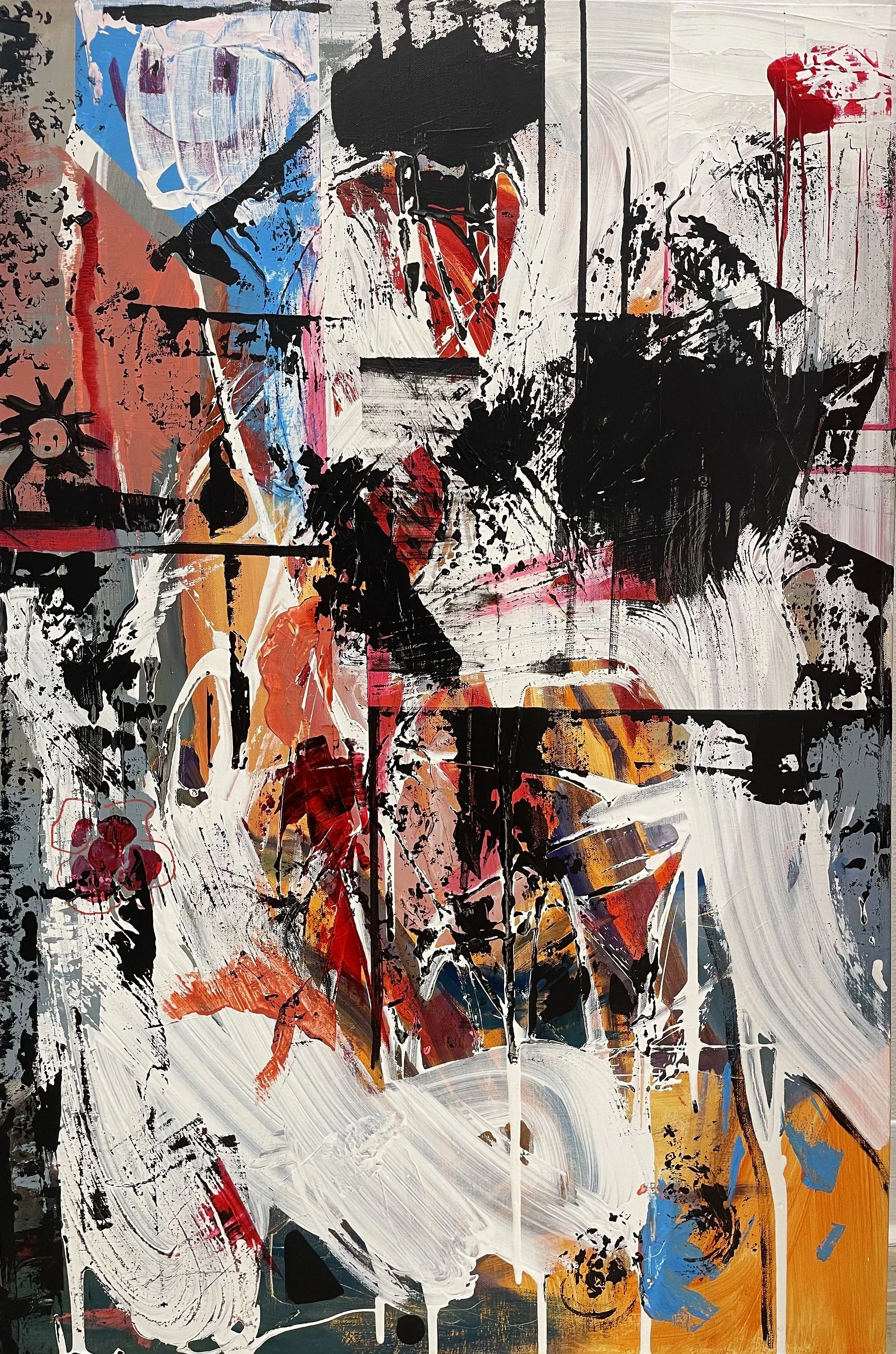 SPLAT Acrylic and Marker on Canvas, 24 x 36", 2022.