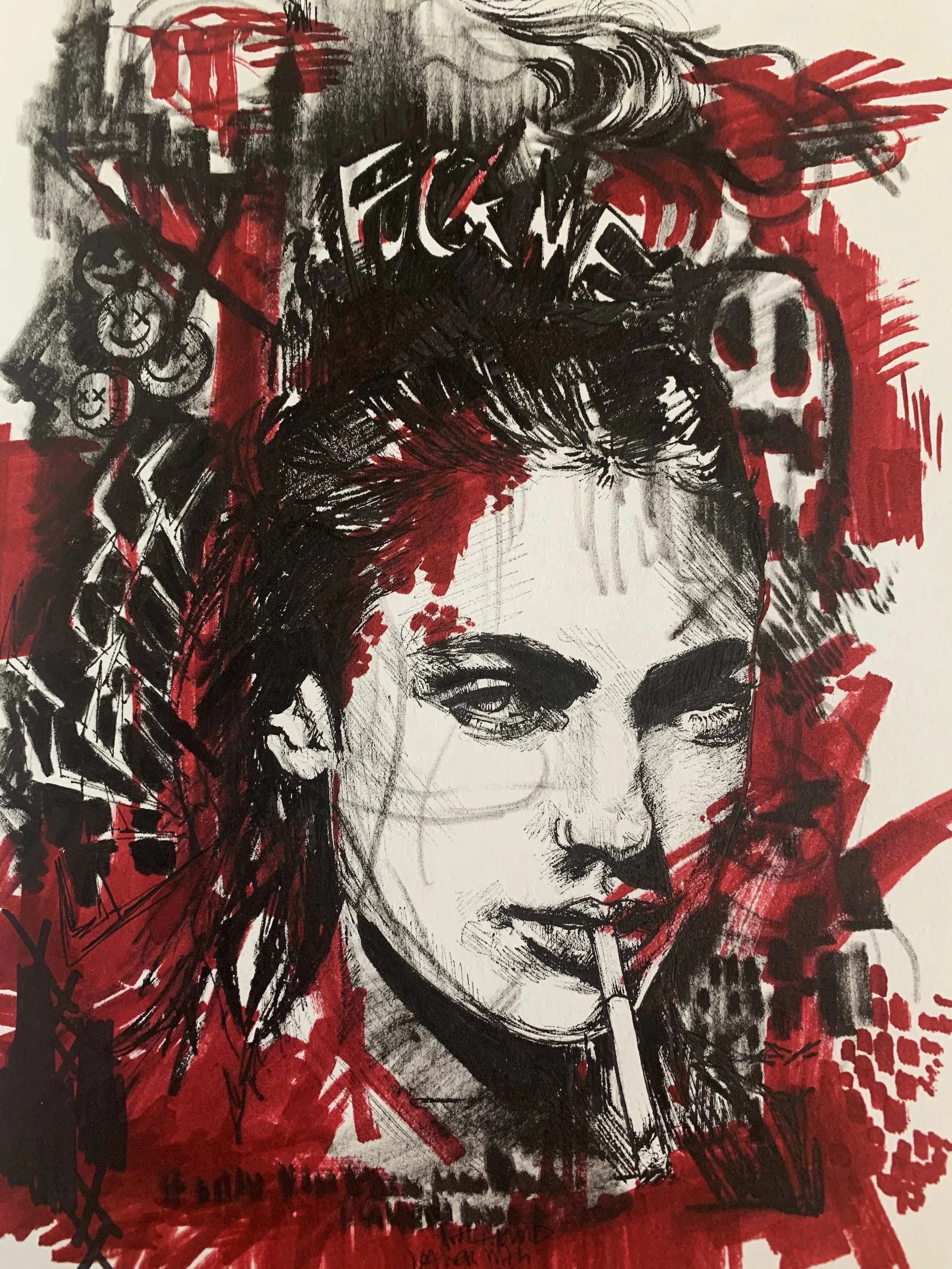 FUCK ME Ink and Marker, 8 1/4 x 11 1/2", 2020.