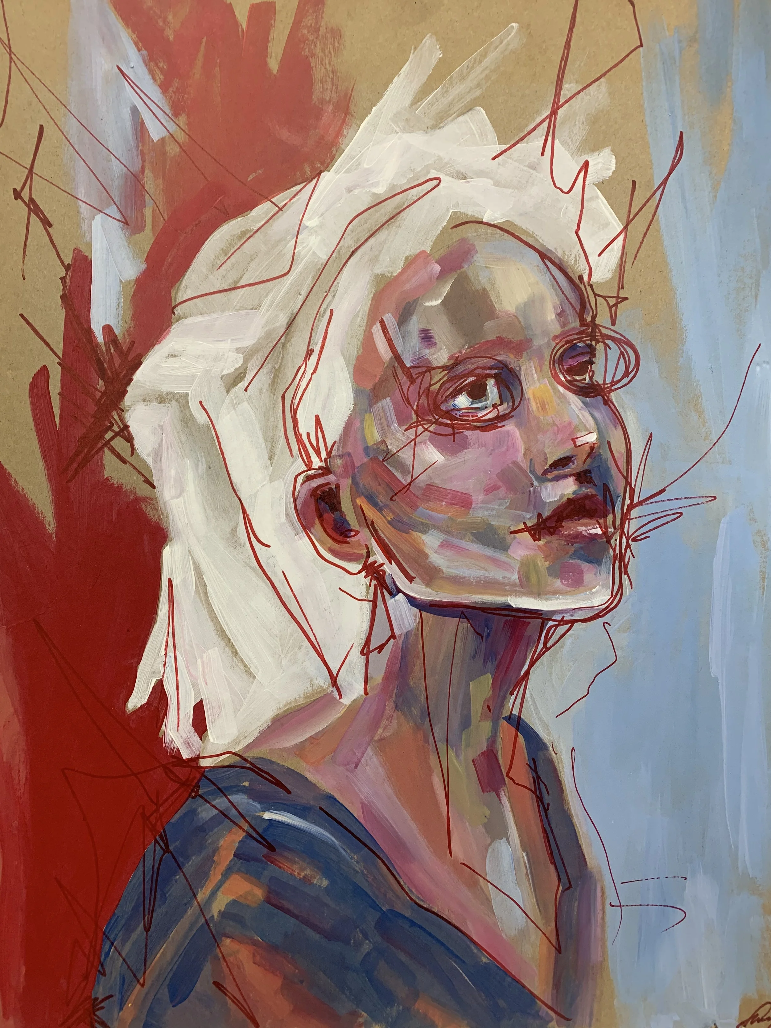 UNTITLED Acrylic on Cardboard, 21 1/2 x 26", 2022.