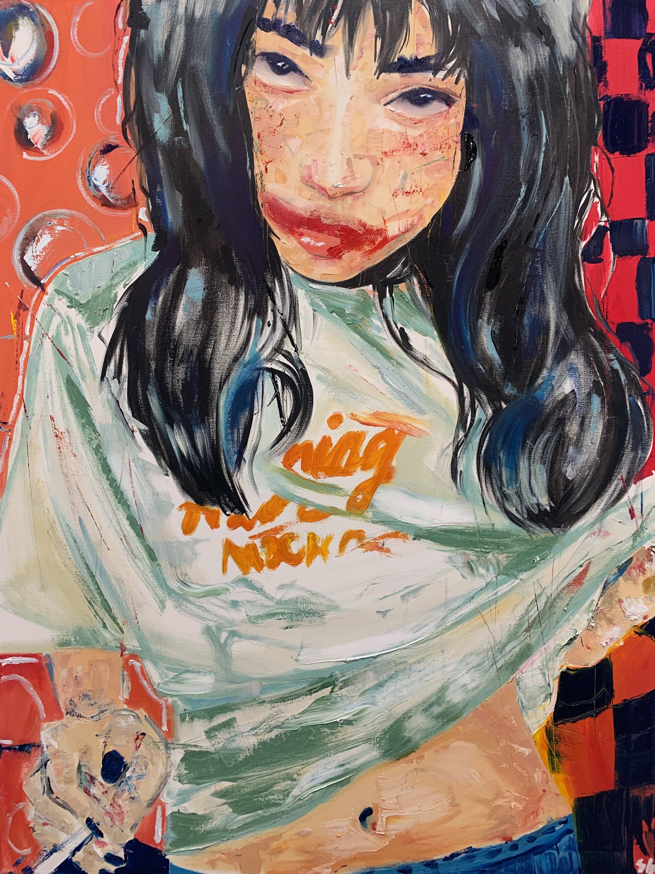 NO FUN Oil on Canvas, 30 x 45 1/2", 2022.