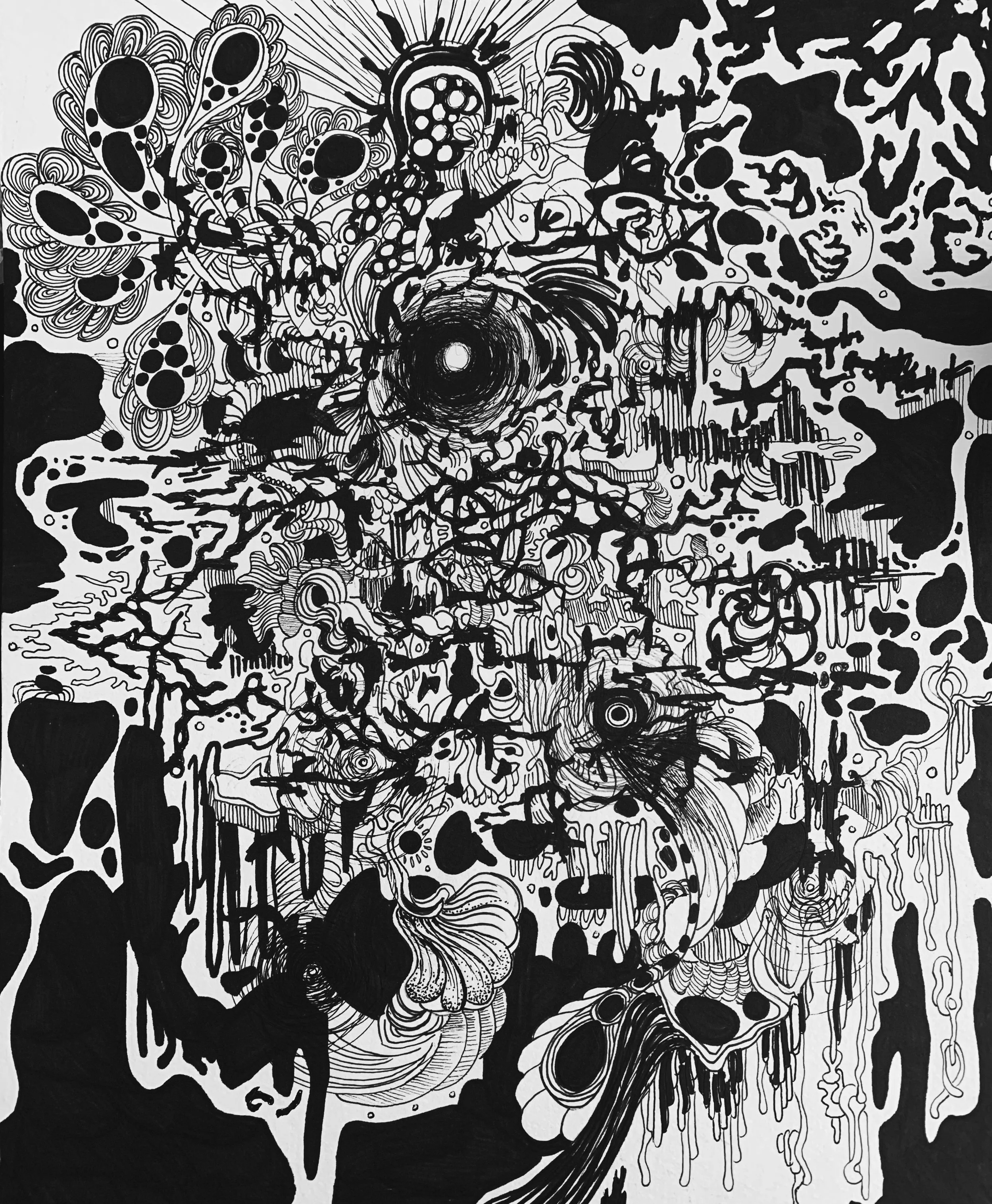 ABYSS Ink on Paper, 9 x 13 1/2", 2022.