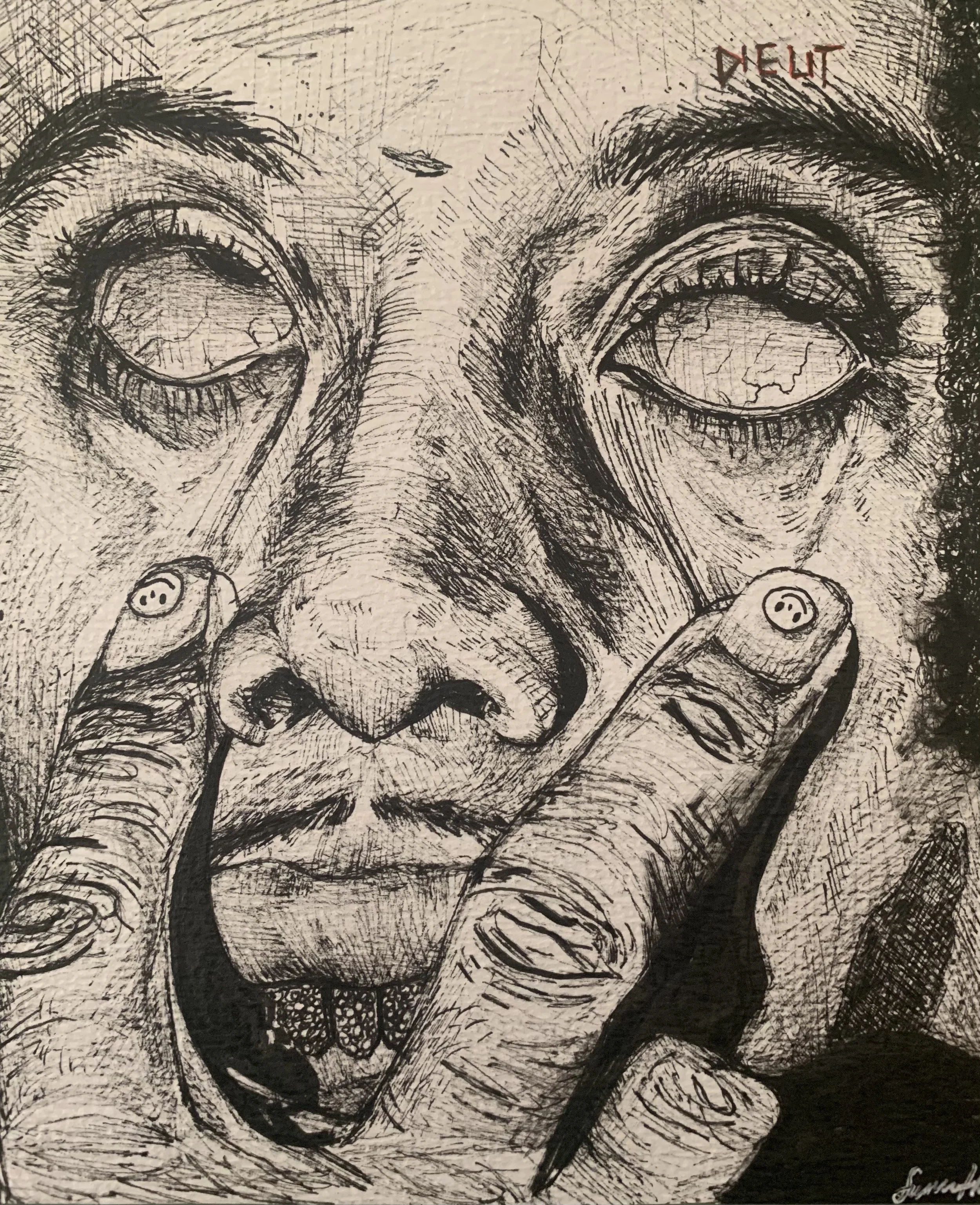 CARTI Ink on Paper, 8 x 10", 2021.