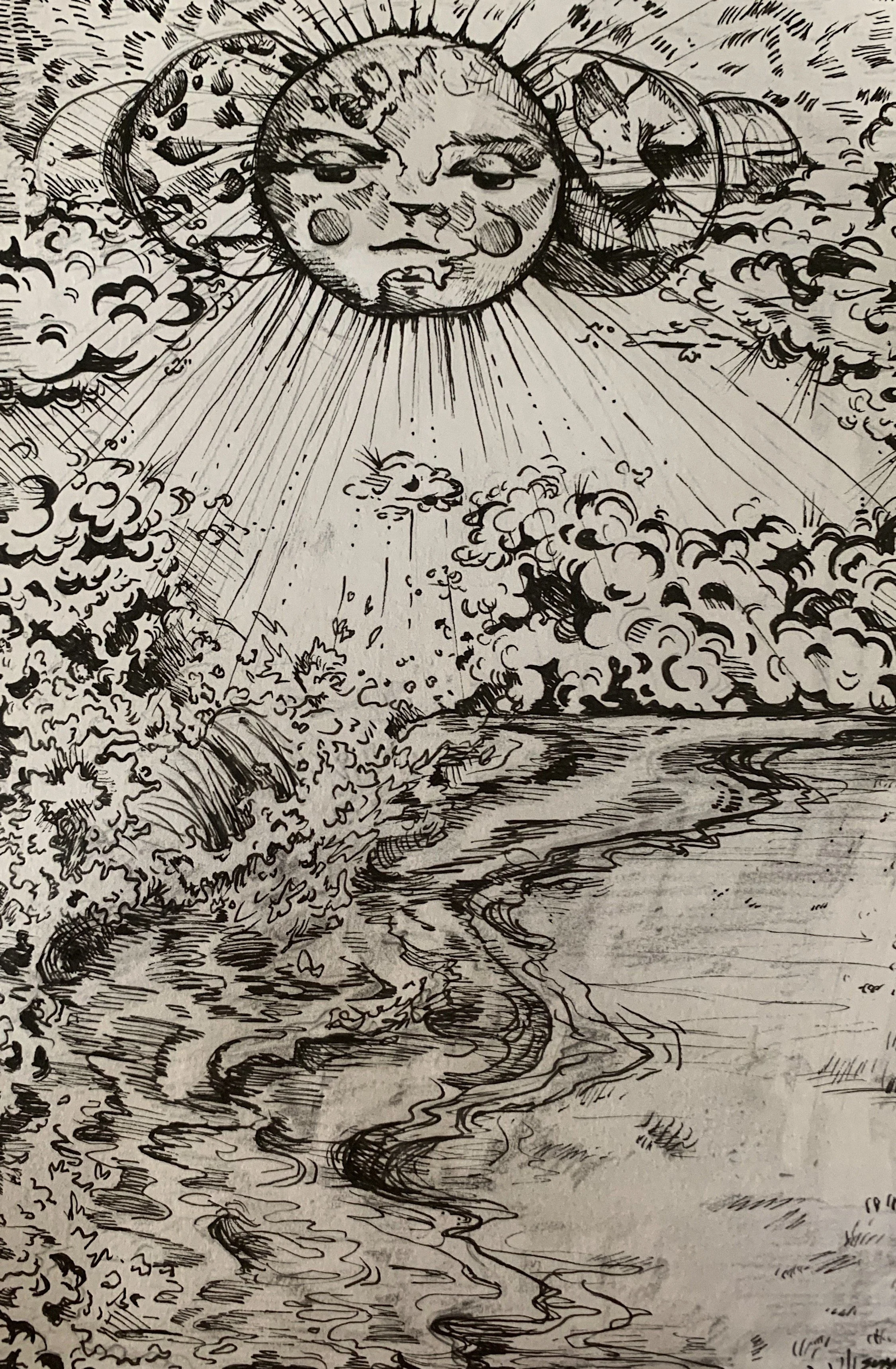 UNTITLED Ink and Pencil, 6 x 8 1/2", 2020.
