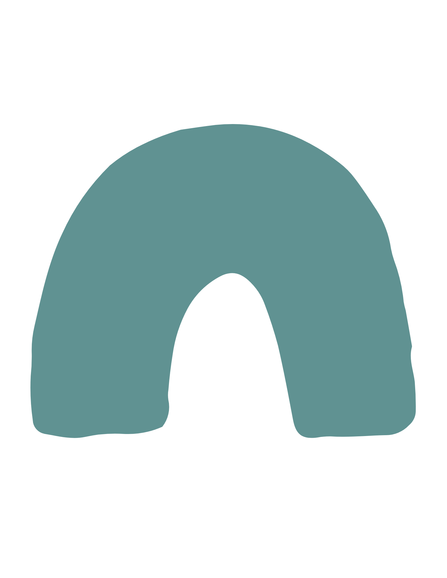 A teal-colored letter 'A' emoji or icon with a rounded, smooth design.