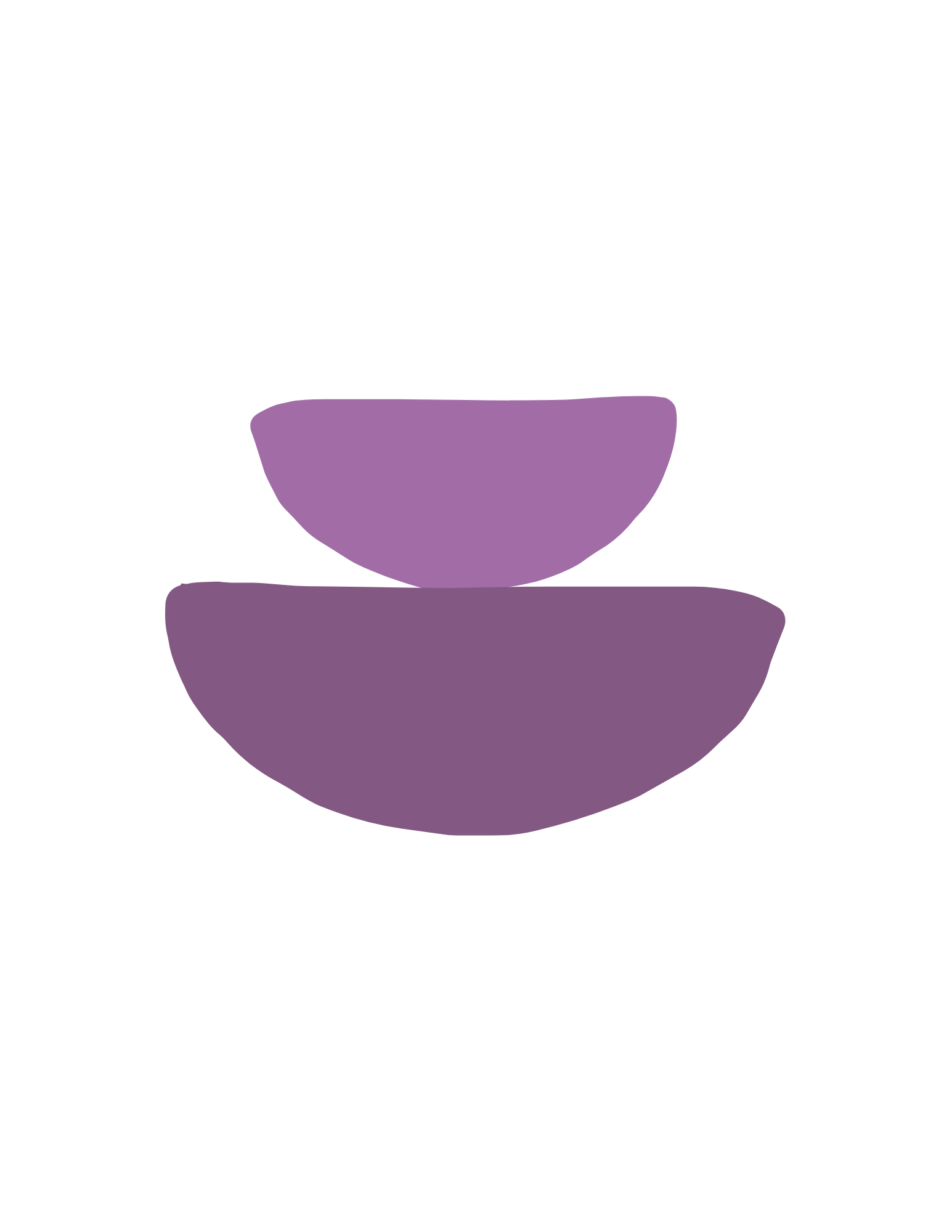 Three stacked purple bowls on a black background.