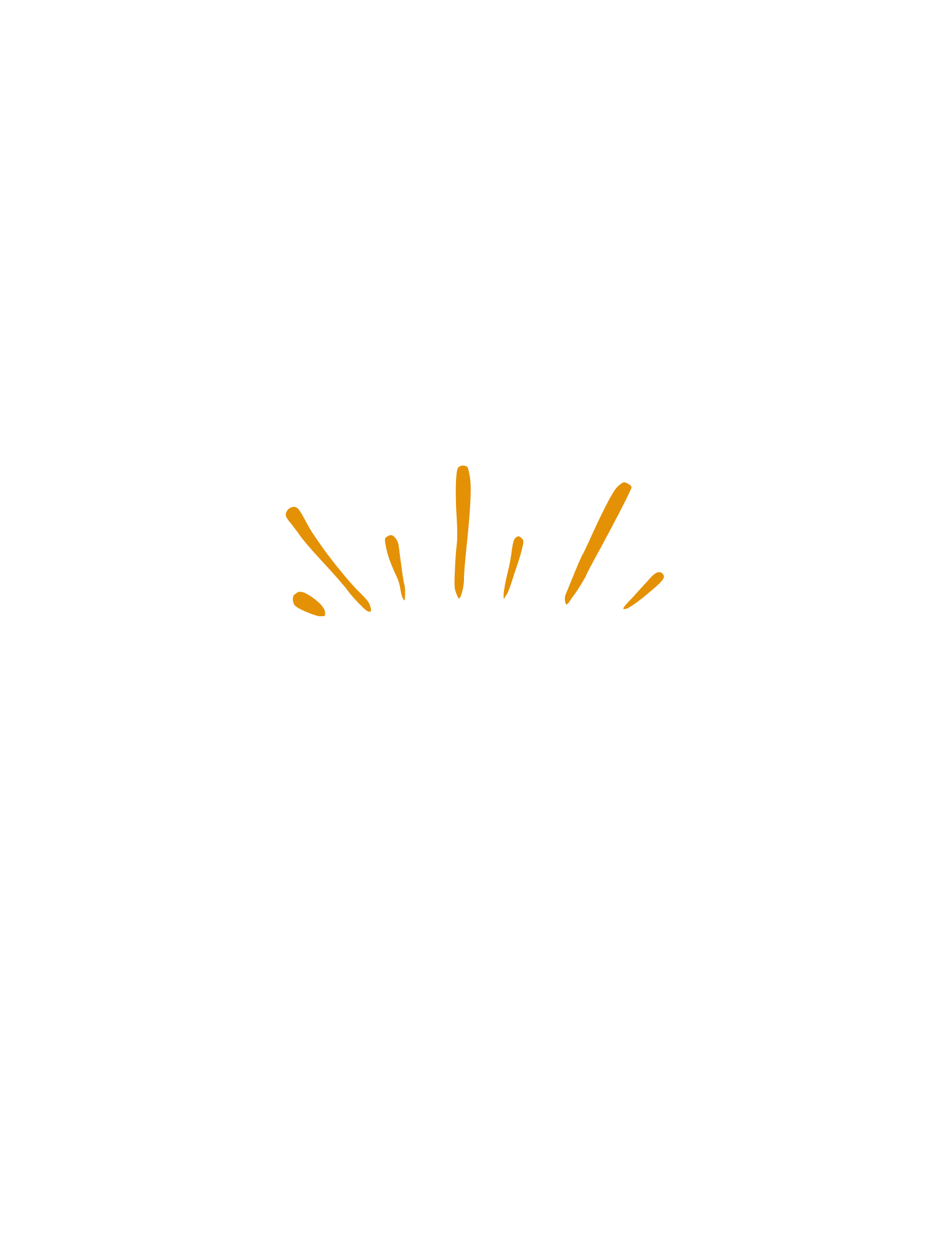Black background with orange lines resembling sparks or rays emanating from a central point.