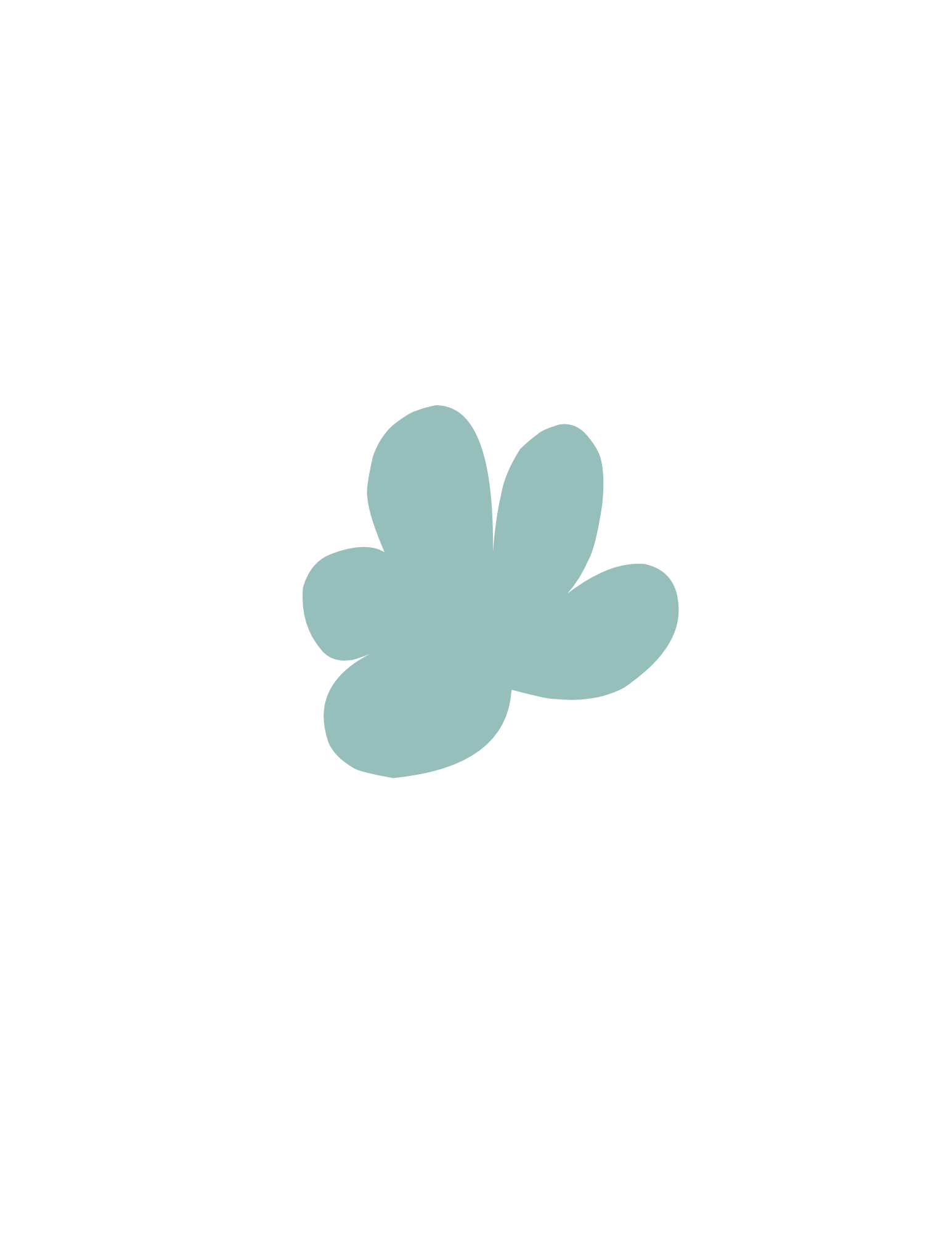 Light blue abstract flower on a black background.