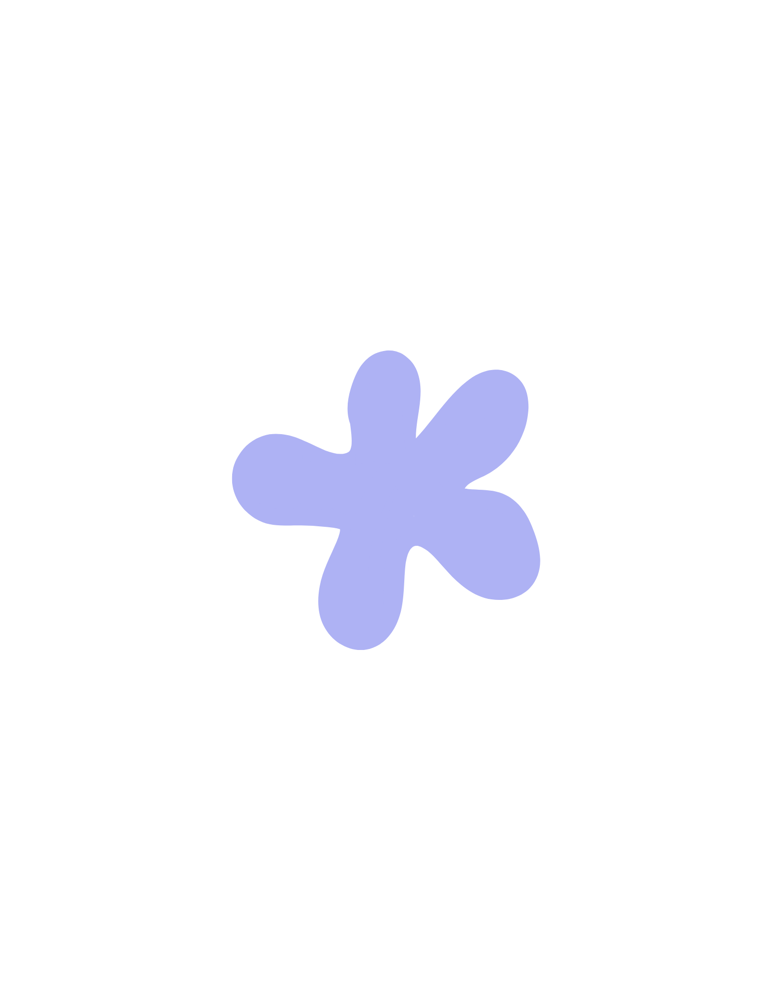 A purple flower with five rounded petals against a black background.