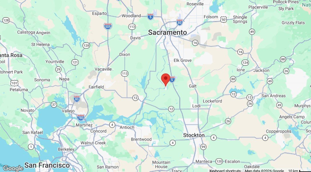 Map of northern California showing Locke and Star Theater