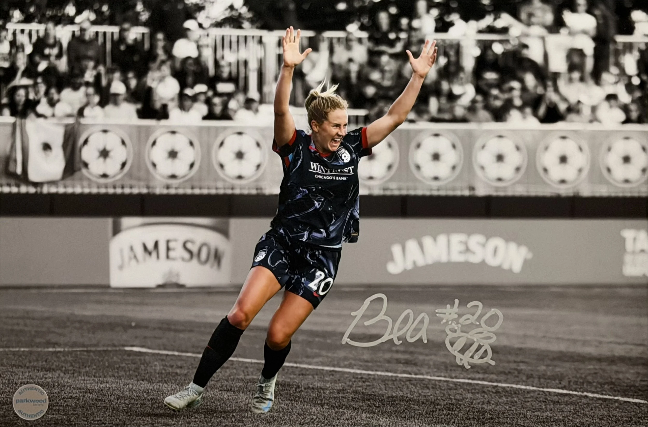 Bea Franklin - Signed 12x18 Photo - Chicago Stars - "Goal" - 2/2