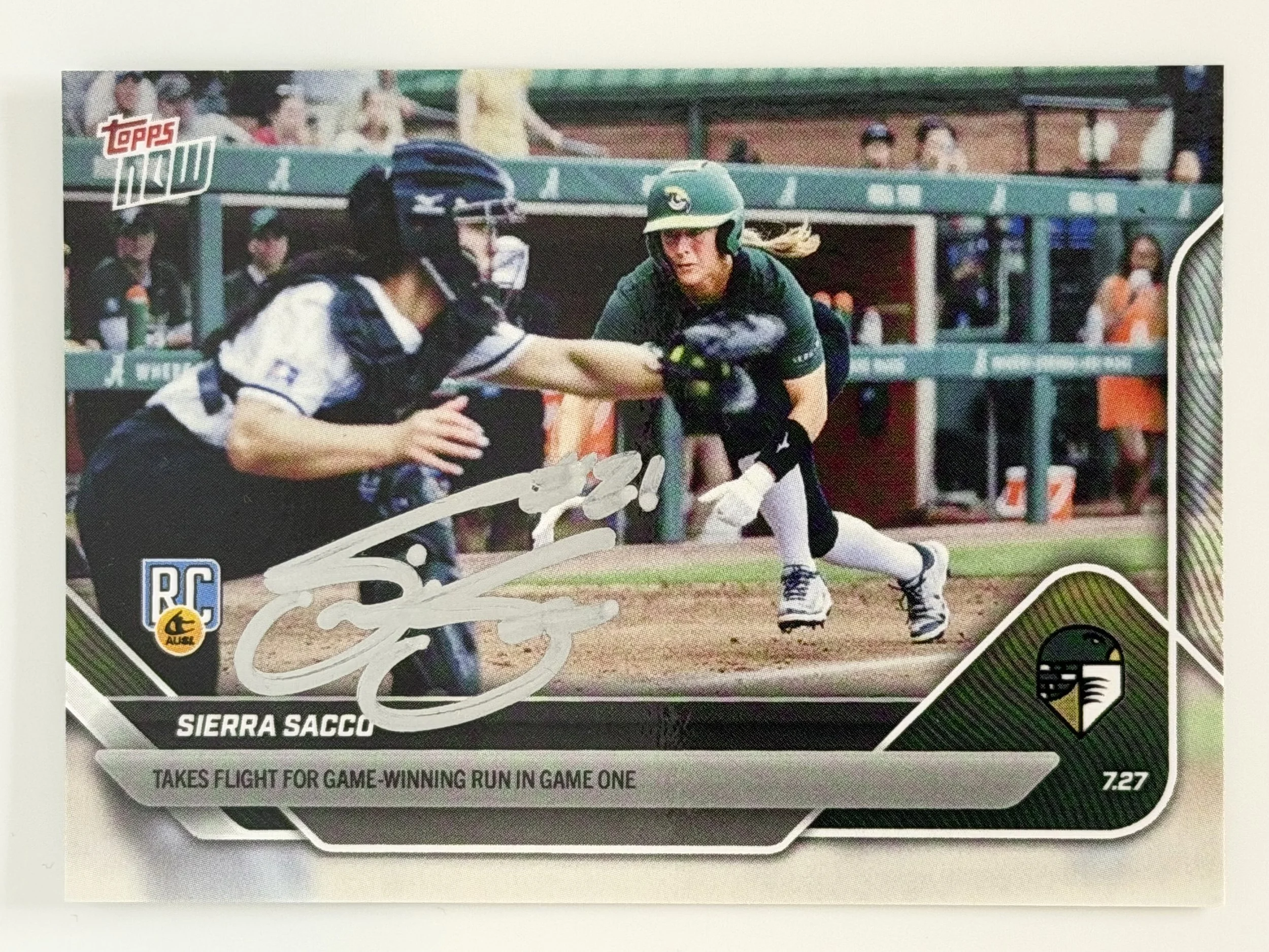 Signed 2025 Topps Now Sierra Sacco #29 (RC) - Game-Winning Run in Game One - A