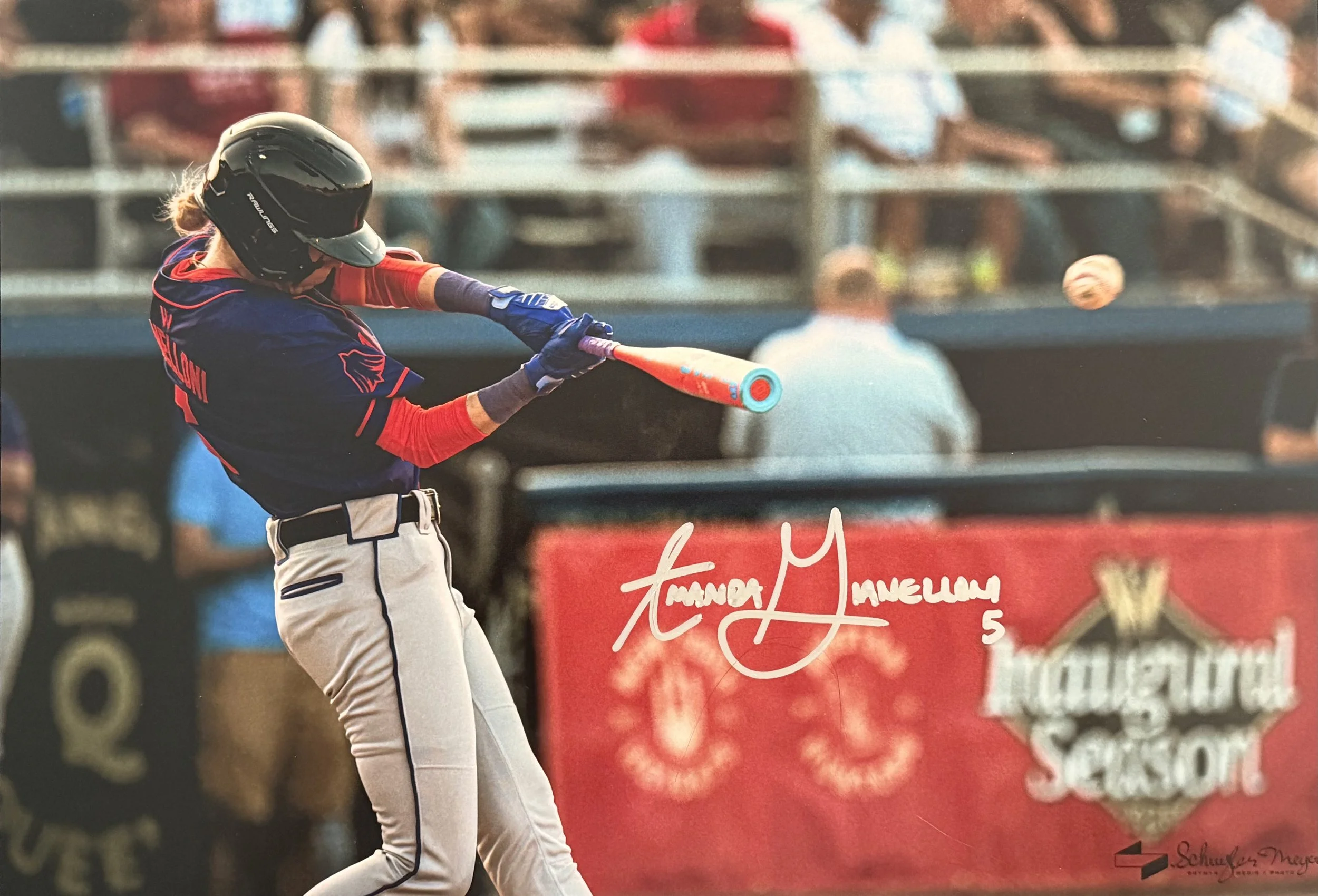 Signed 11x16 Amanda Gianelloni Photo - San Francisco Firebells - "Hitting" 2/2