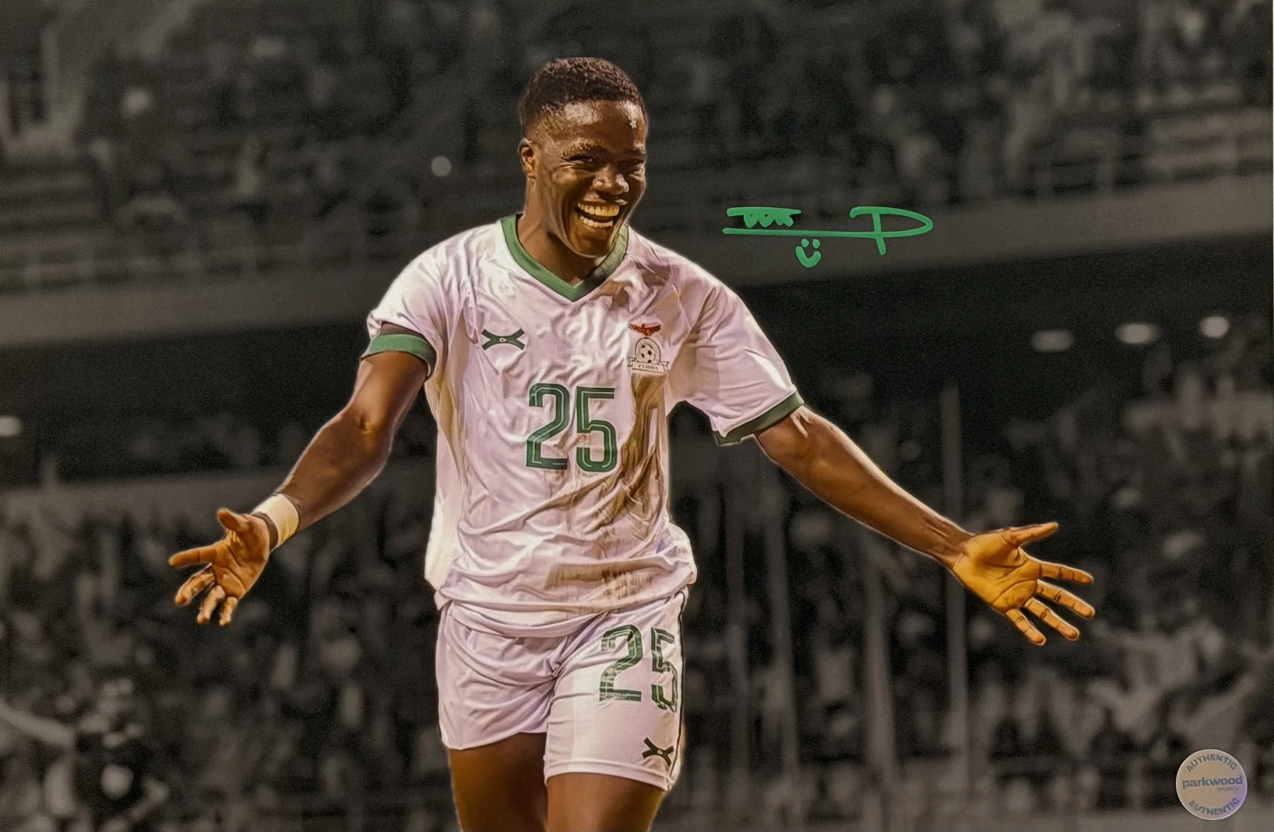Prisca Chilufya - Signed 12x18 Photo - Zambian National Team - "Celebrating"