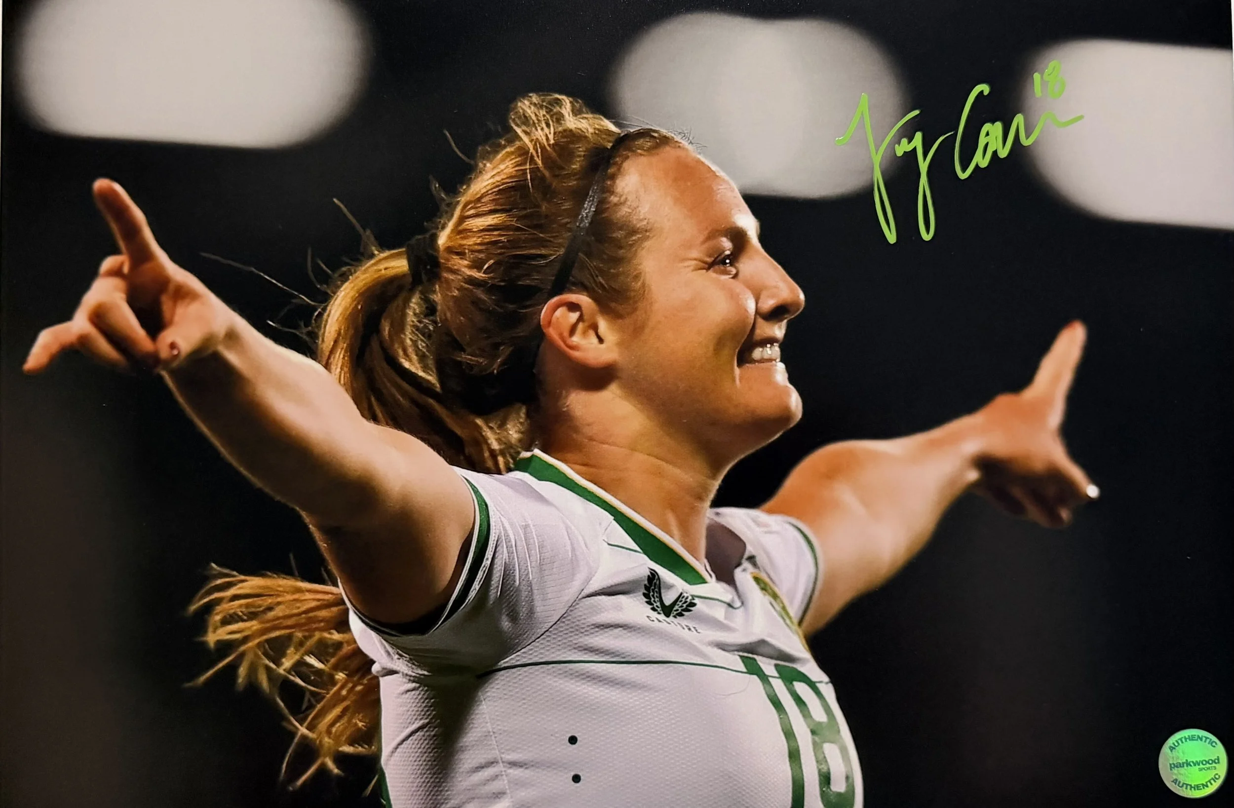 Kyra Carusa - Signed 12x18 Photo - Republic of Ireland National Team - "Close Up" 1/2