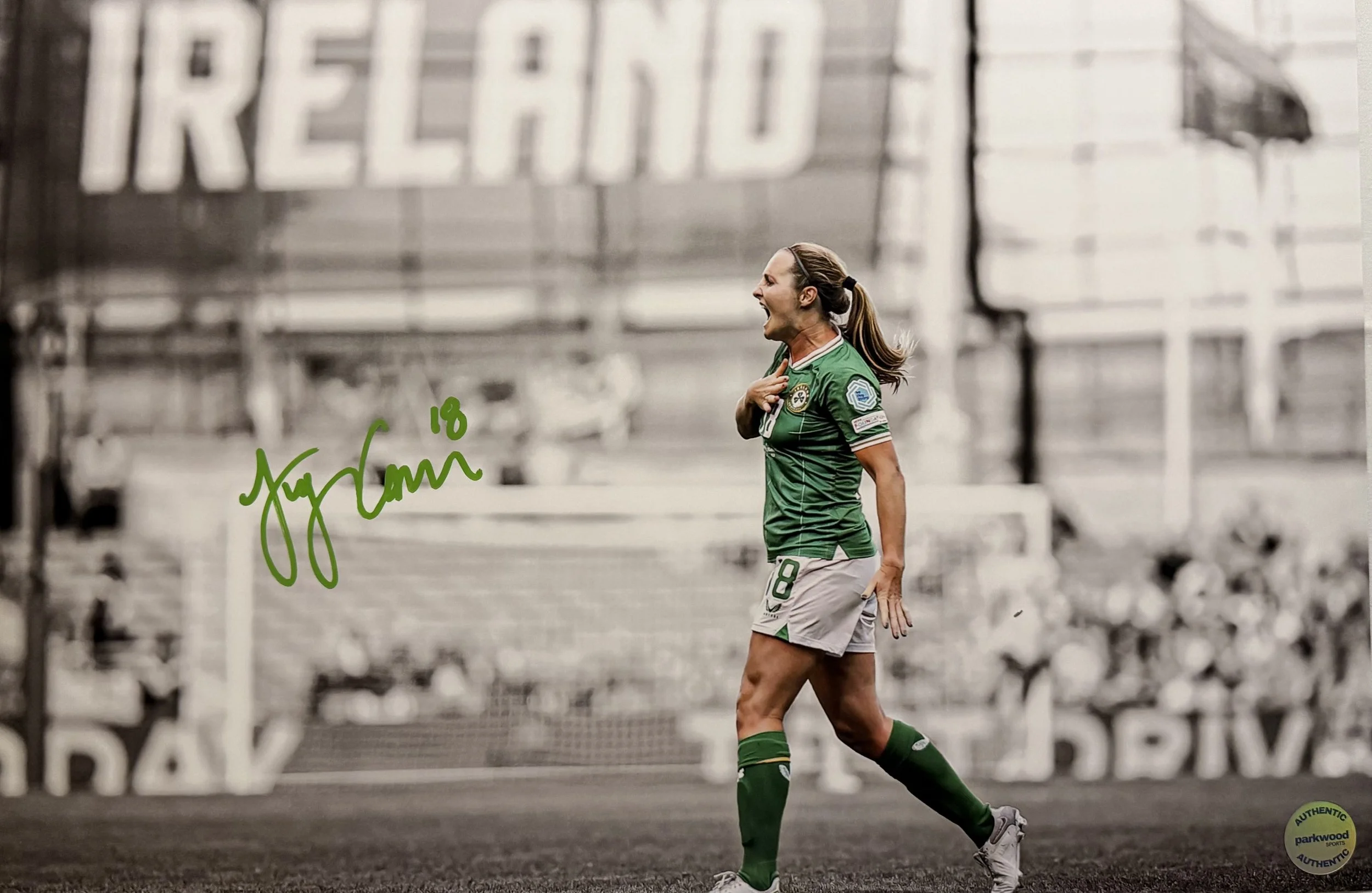 Kyra Carusa - Signed 12x18 Photo - Republic of Ireland National Team - "Pride" 1/4