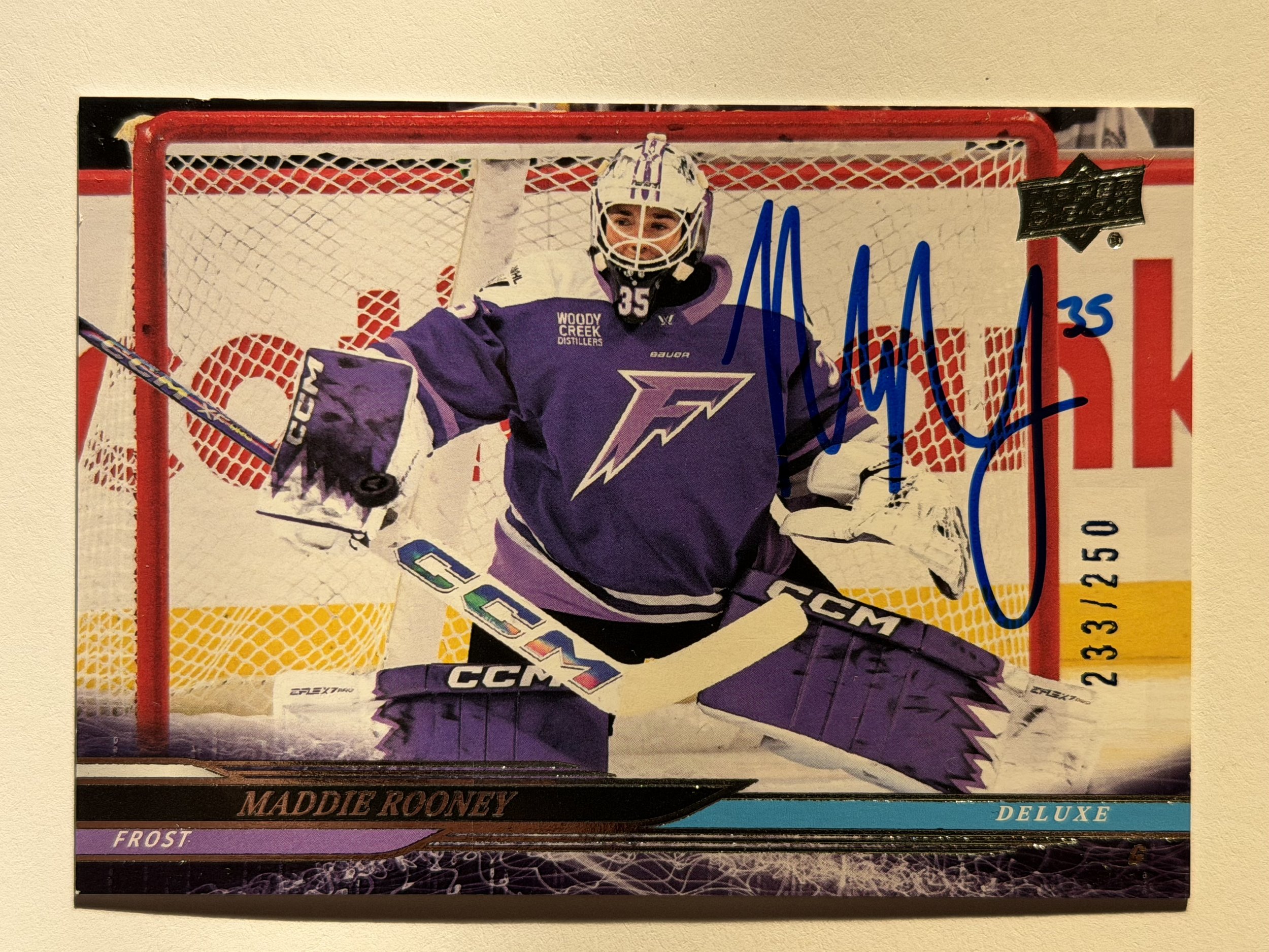 Signed 2024-25 Upper Deck Maddie Rooney Deluxe /250