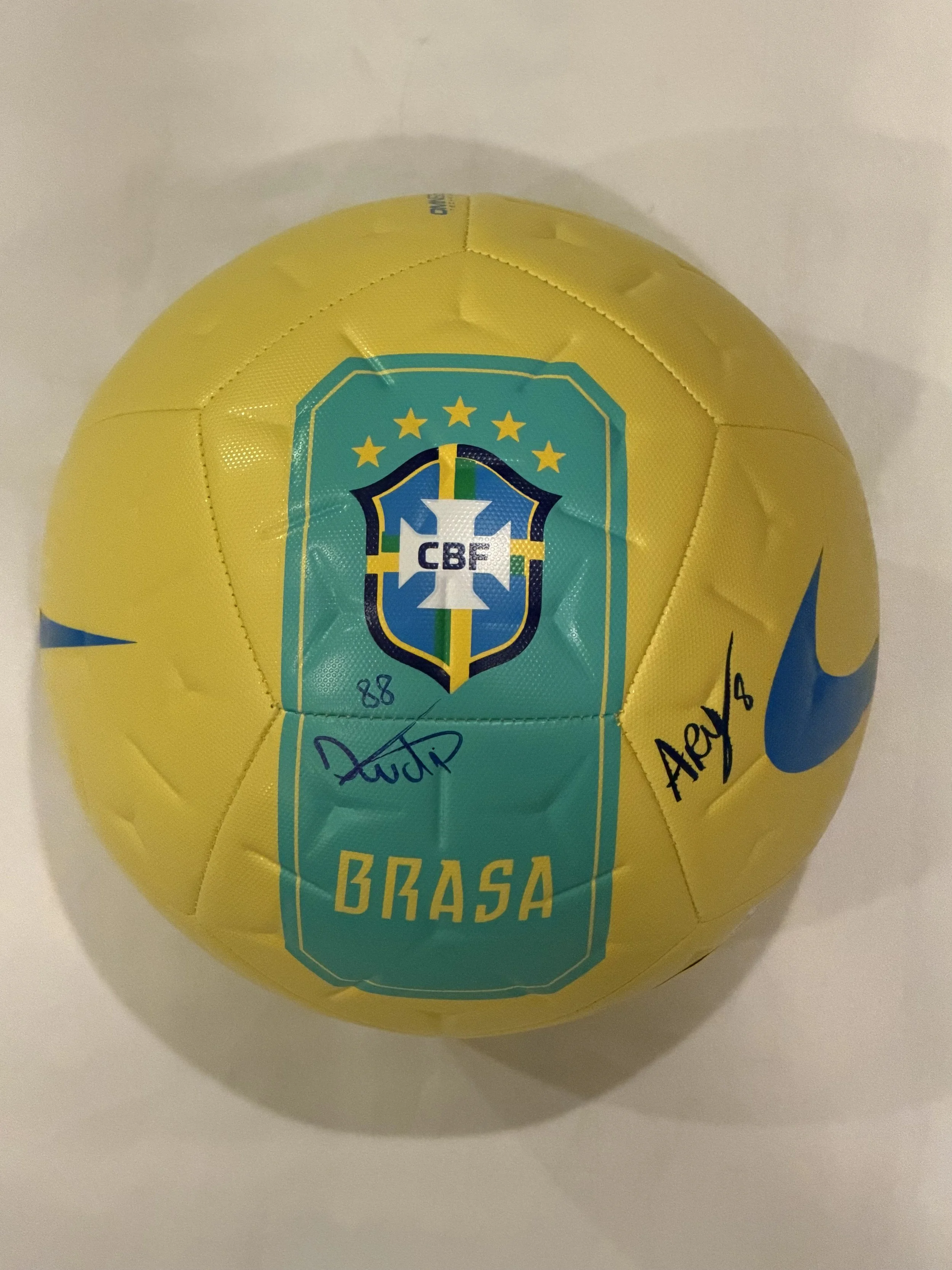 Dudinha & Ary Borges - Signed Soccer Ball - Brazilian National Team