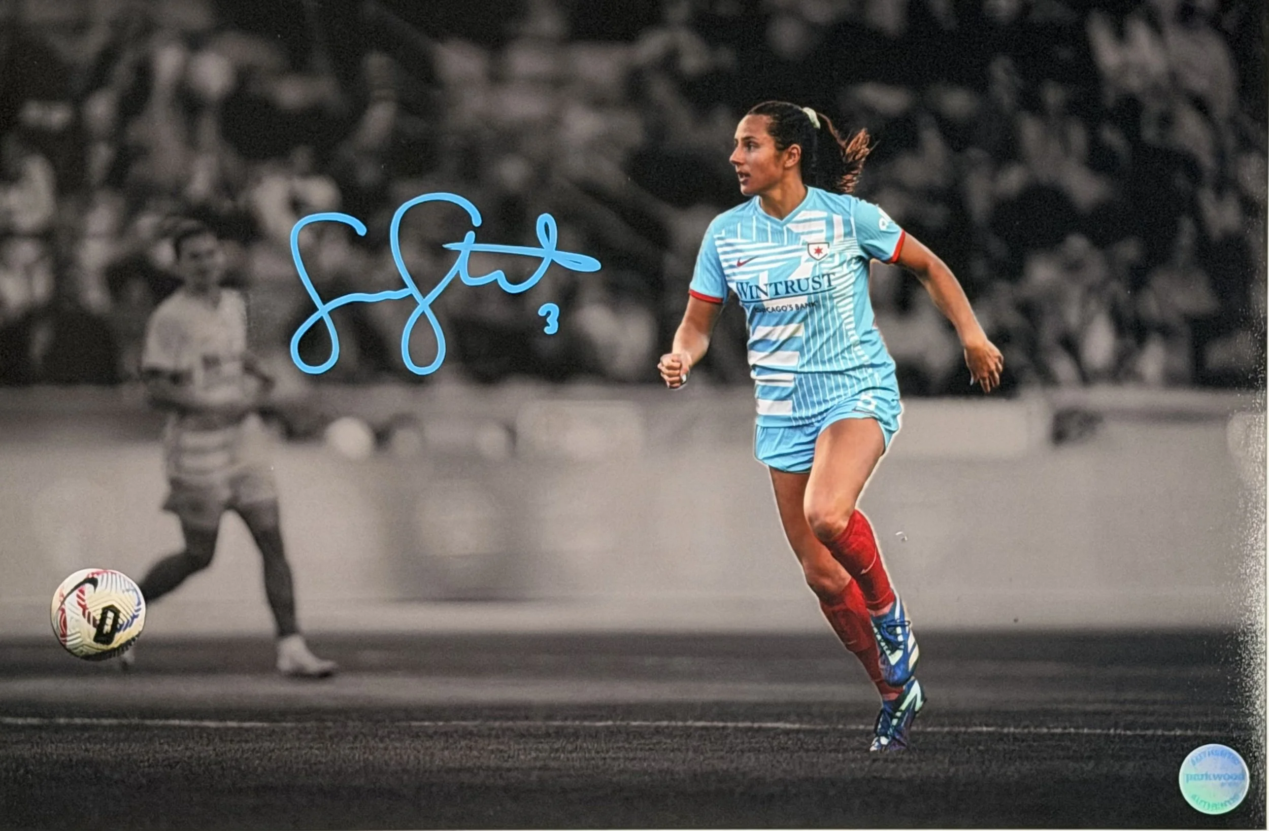 Sam Staab - Signed 12x18 Photo - Chicago Stars - "About to Pass" 2/2