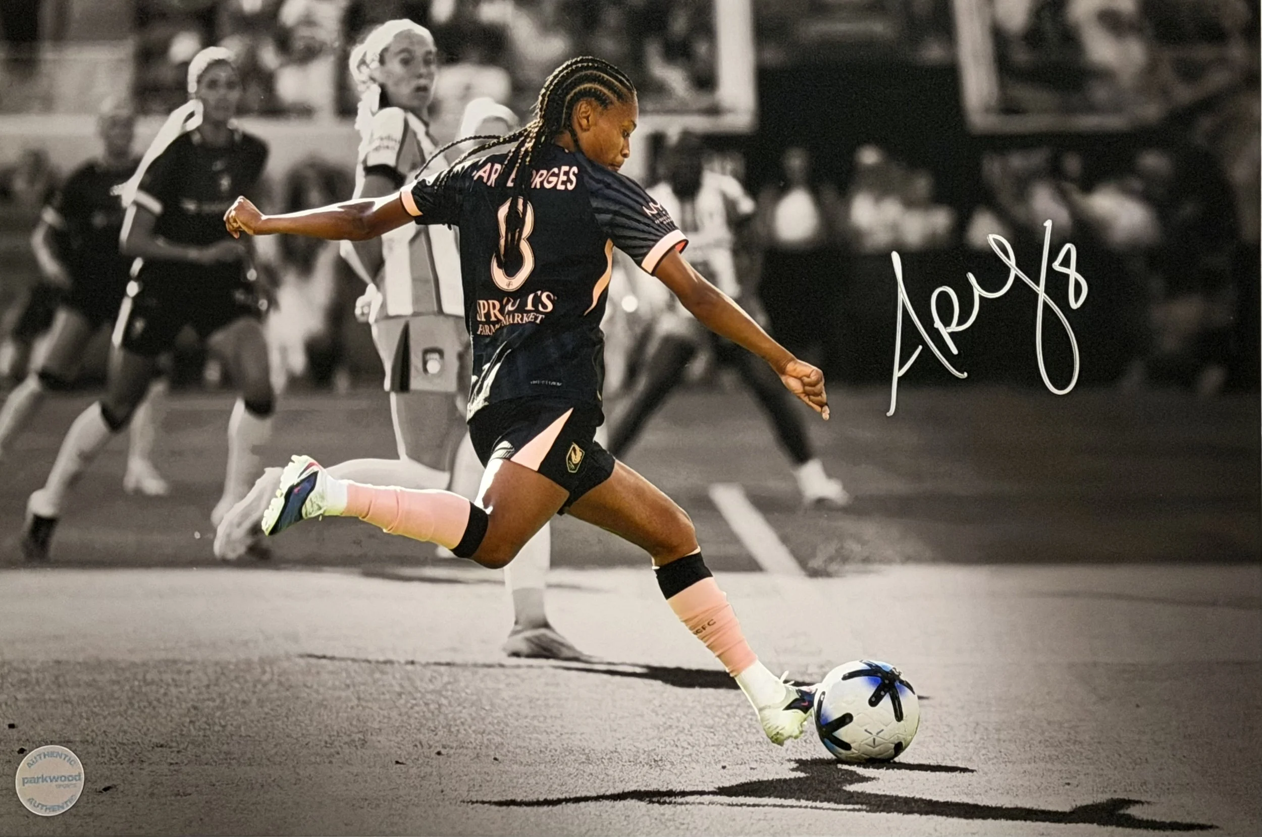 Ary Borges - Signed 12x18 Photo - Angel City FC - "Kicking"